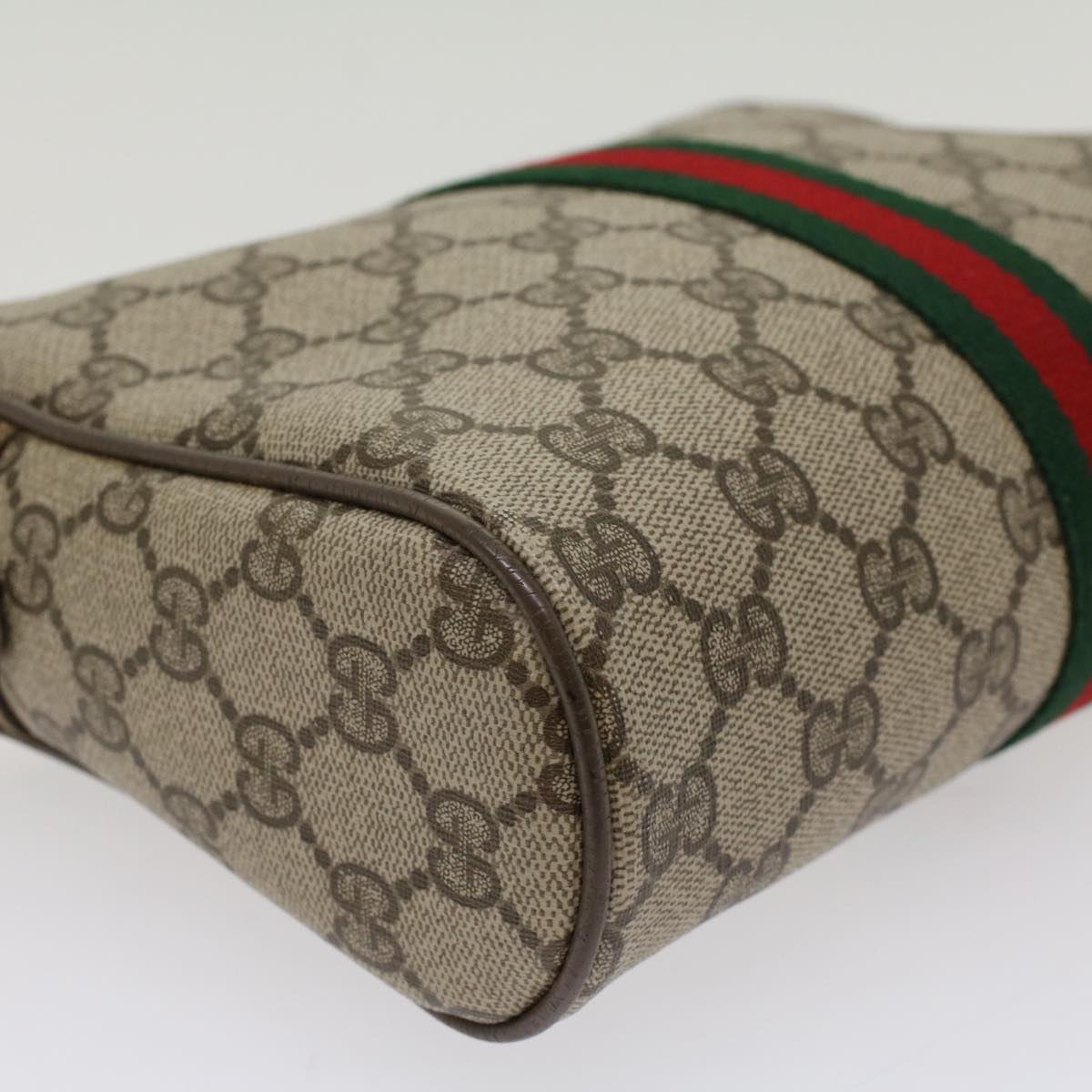 GUCCI GG Canvas Web Sherry Line Clutch Bag Beige Red Green 89 01 012 yk8427