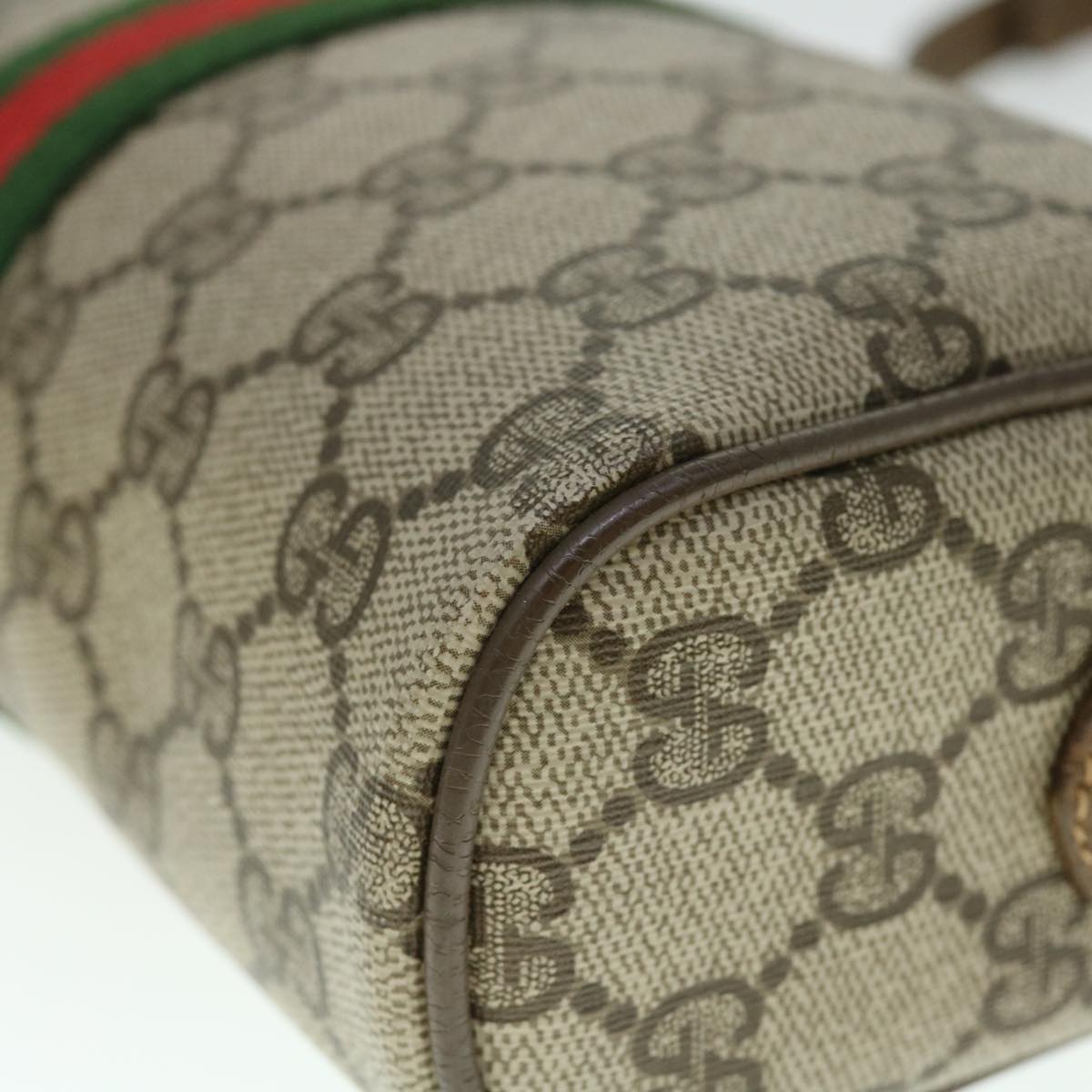 GUCCI GG Canvas Web Sherry Line Shoulder Bag Beige Red 89 02 018 yk8428