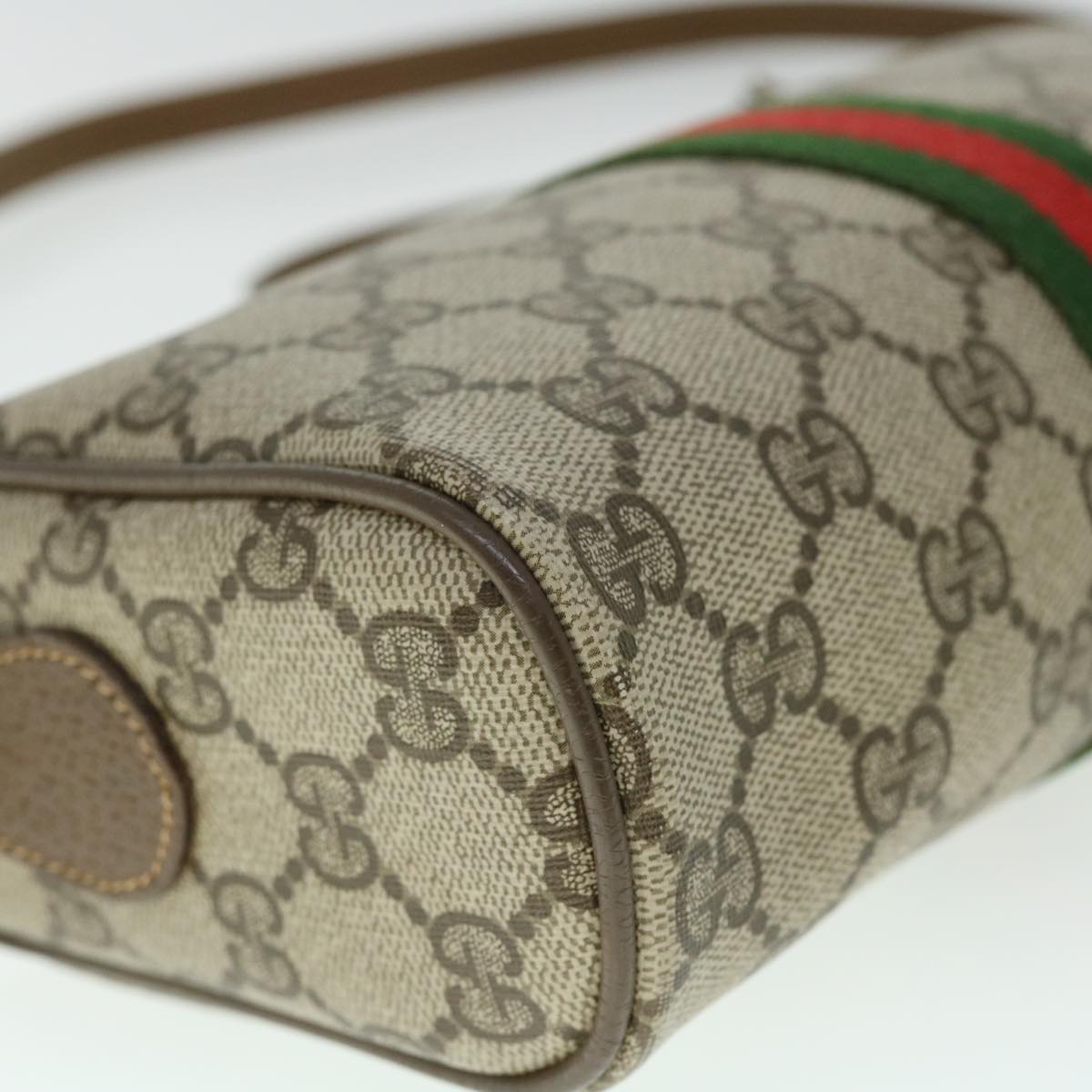 GUCCI GG Canvas Web Sherry Line Shoulder Bag Beige Red 89 02 018 yk8428