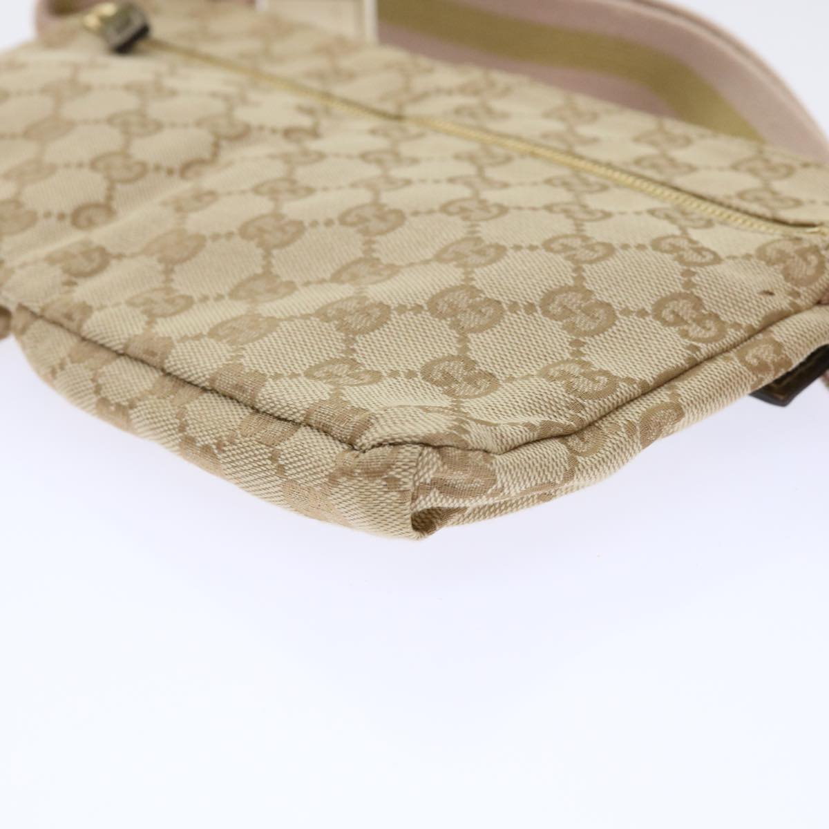 GUCCI GG Canvas Sherry Line Waist bag Beige Gold pink 28566 yk8454