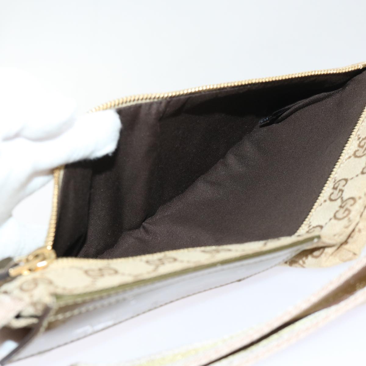 GUCCI GG Canvas Sherry Line Waist bag Beige Gold pink 28566 yk8454