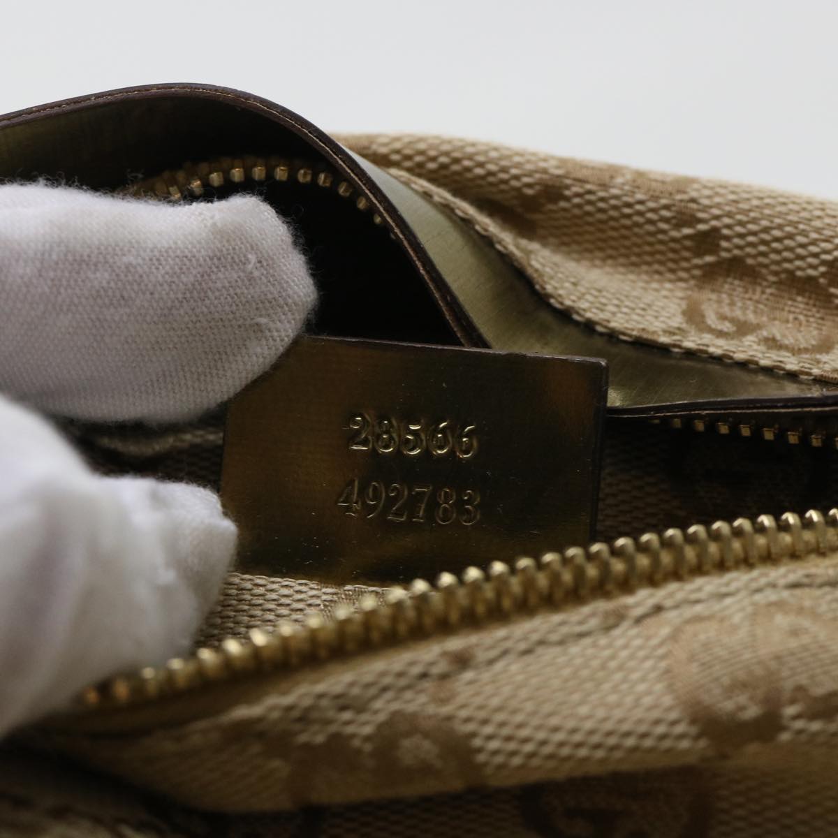 GUCCI GG Canvas Sherry Line Waist bag Beige Gold pink 28566 yk8454