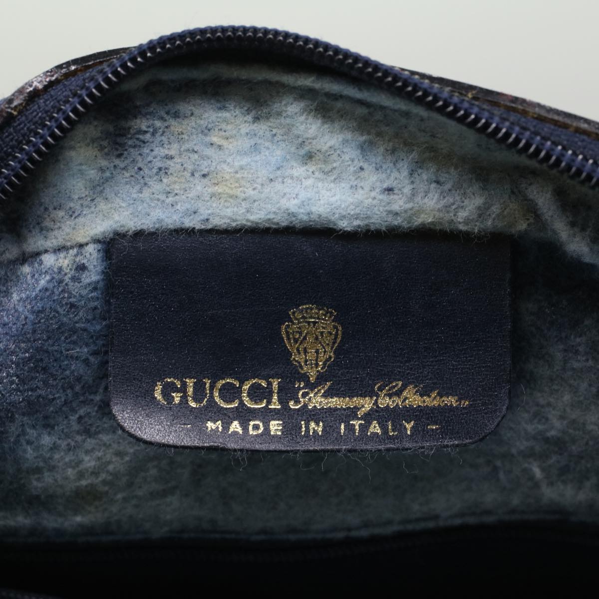 GUCCI GG Canvas Sherry Line Shoulder Bag Gray Red Navy 010.378 yk8467