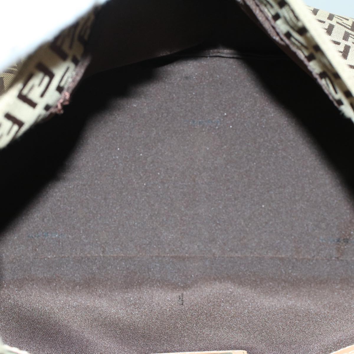 FENDI Zucchino Canvas Mamma Baguette Shoulder Bag Beige yk8498