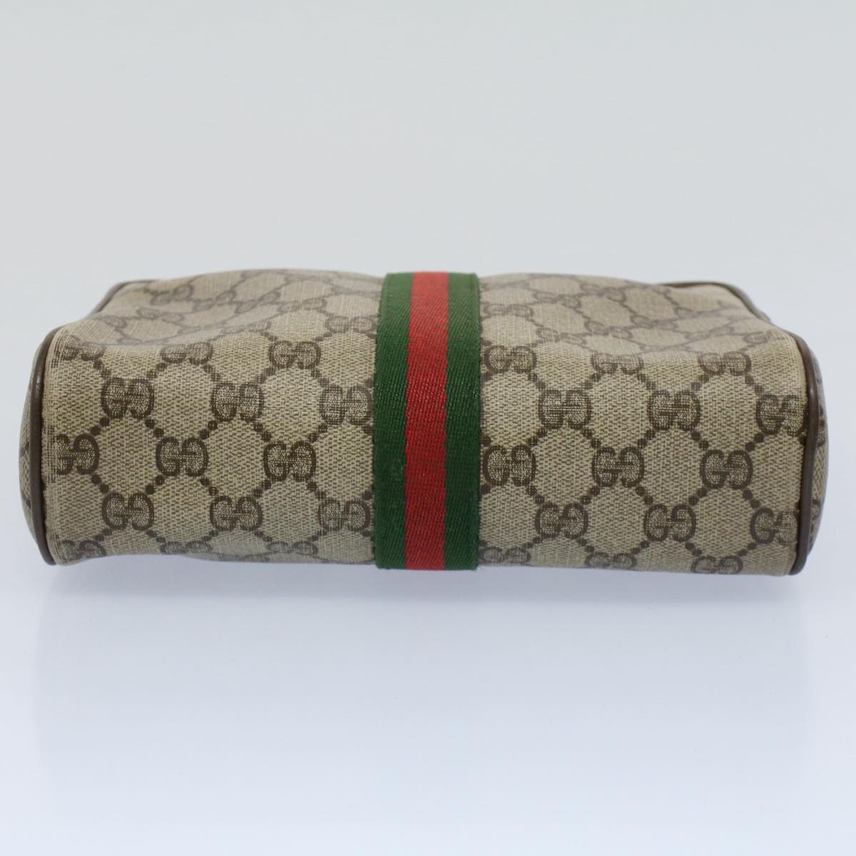 GUCCI GG Canvas Web Sherry Line Clutch Bag Beige Red Green 89.01.012 yk8503