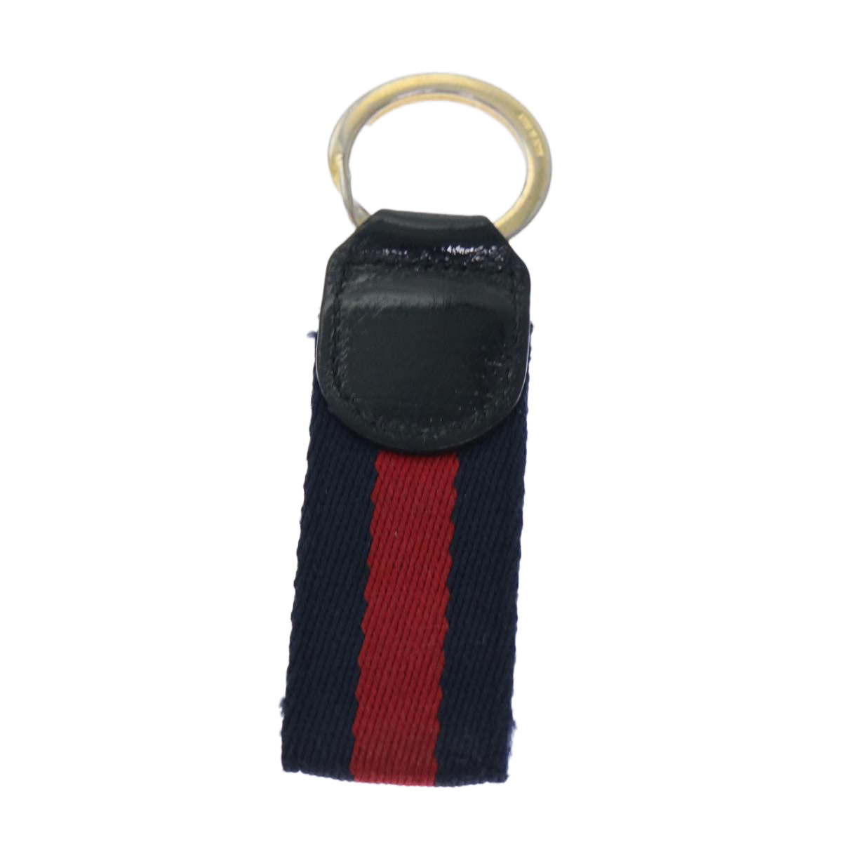 GUCCI Sherry Line Key Ring Canvas Red Navy yk8505