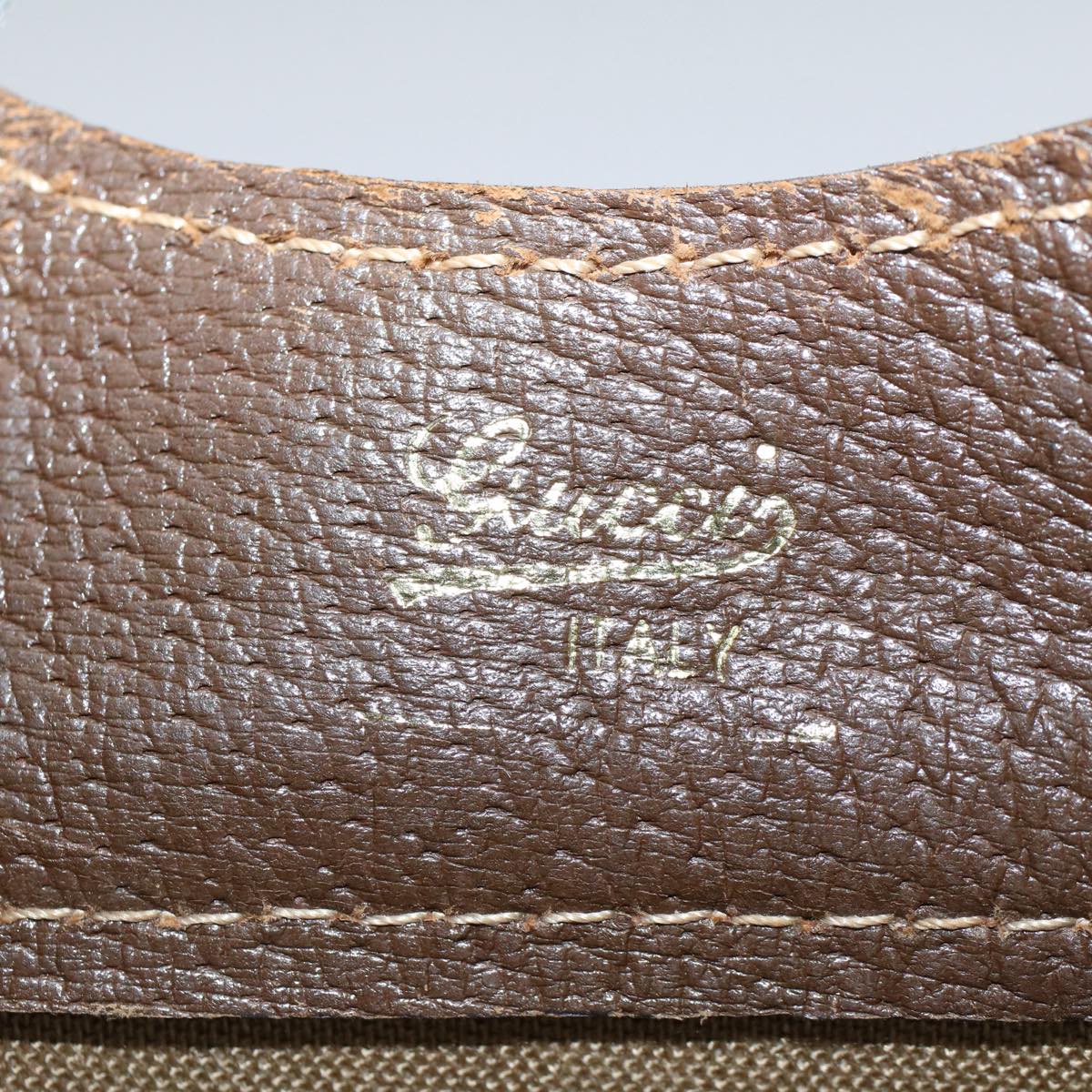 GUCCI GG Canvas Web Sherry Line Hand Bag PVC Leather Beige Red Green yk8507