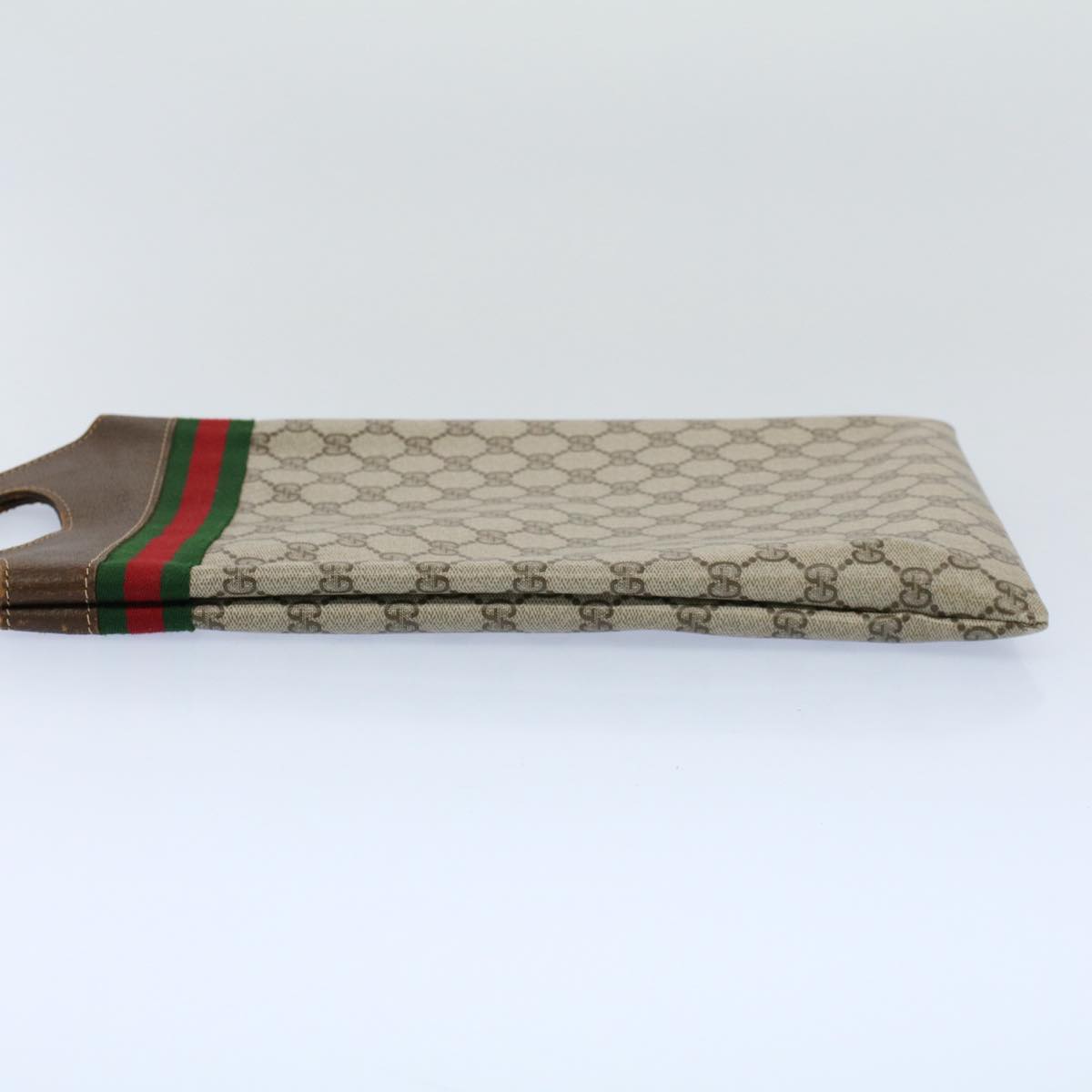 GUCCI GG Canvas Web Sherry Line Hand Bag PVC Leather Beige Red Green yk8507