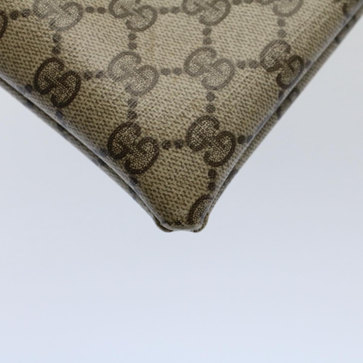 GUCCI GG Canvas Web Sherry Line Hand Bag PVC Leather Beige Red Green yk8507