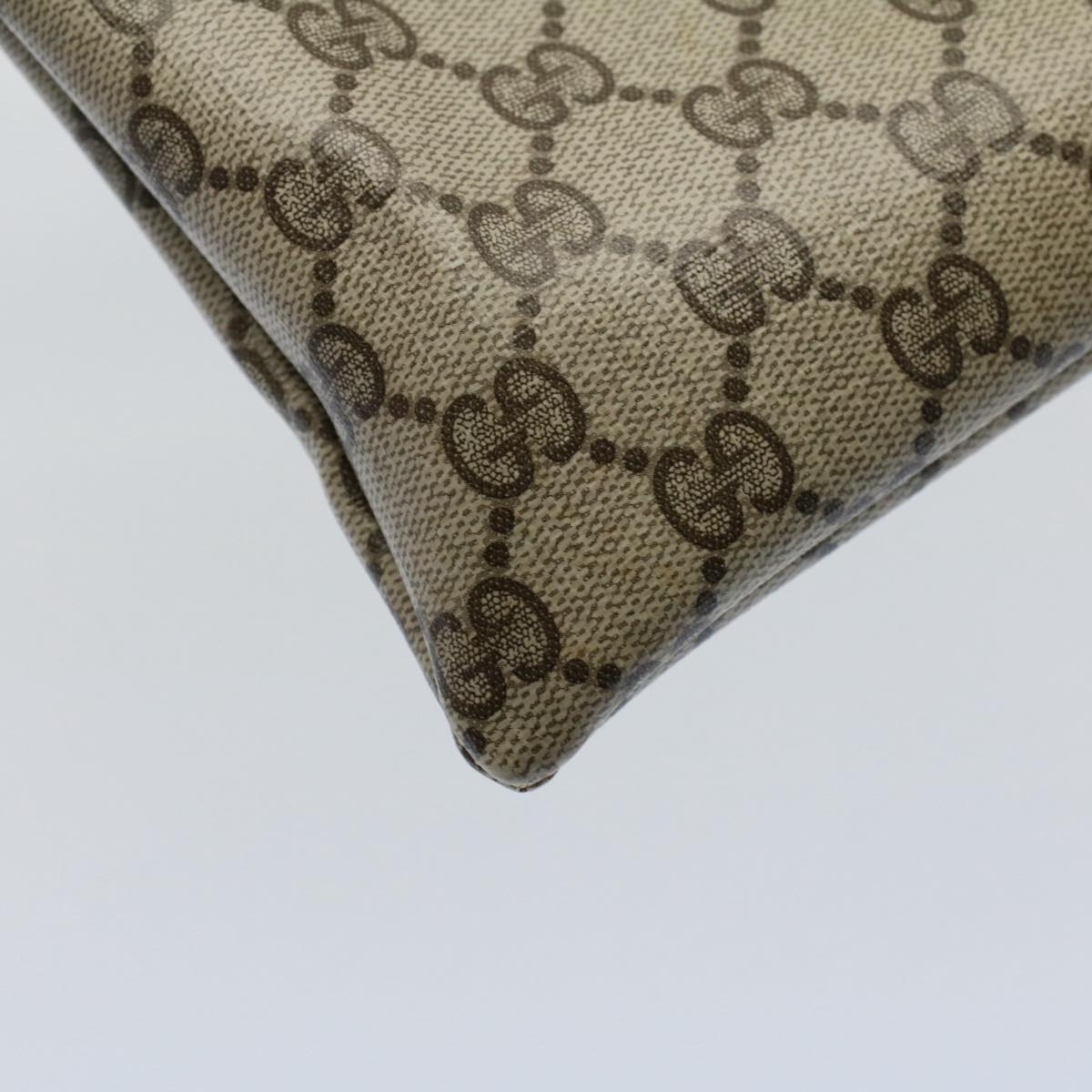 GUCCI GG Canvas Web Sherry Line Hand Bag PVC Leather Beige Red Green yk8507