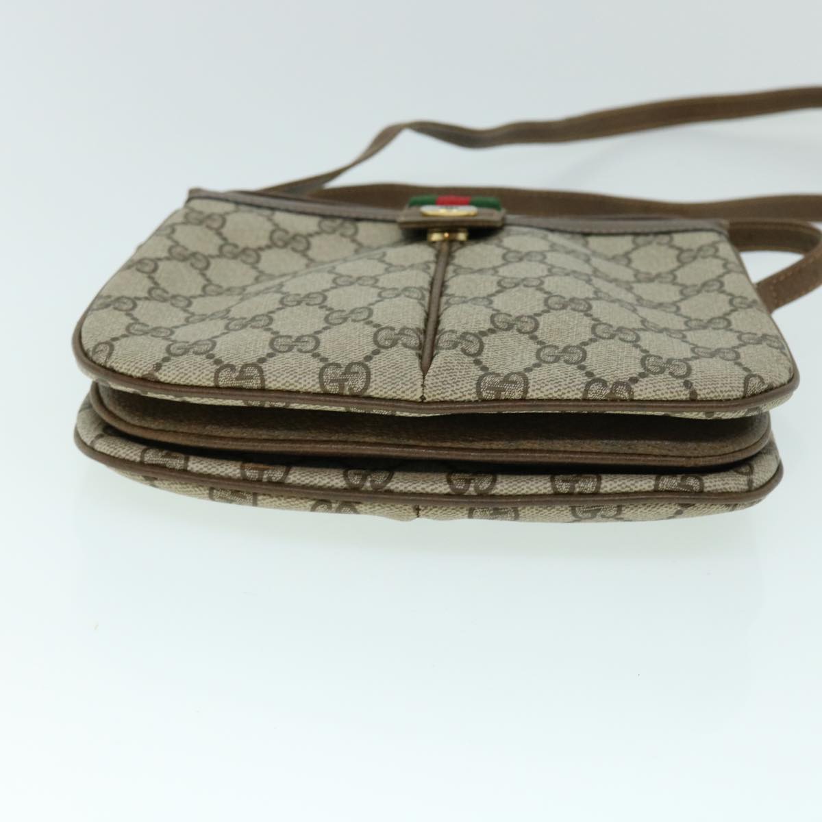 GUCCI GG Canvas Web Sherry Line Shoulder Bag Beige Green 10 02 037 yk8509