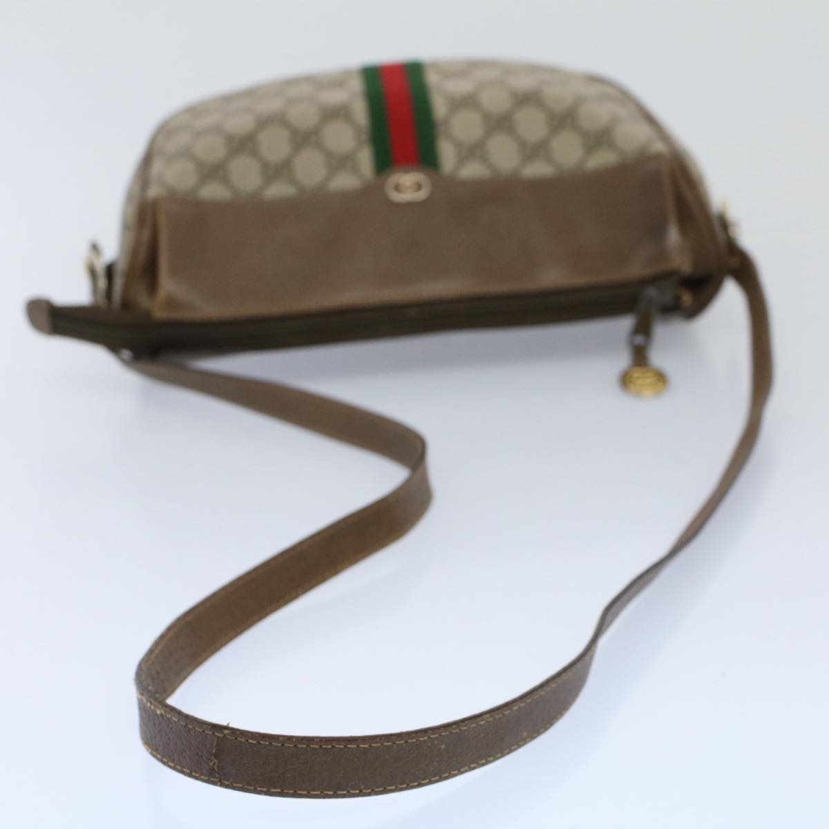 GUCCI GG Canvas Web Sherry Line Shoulder Bag Beige Green Red yk8510