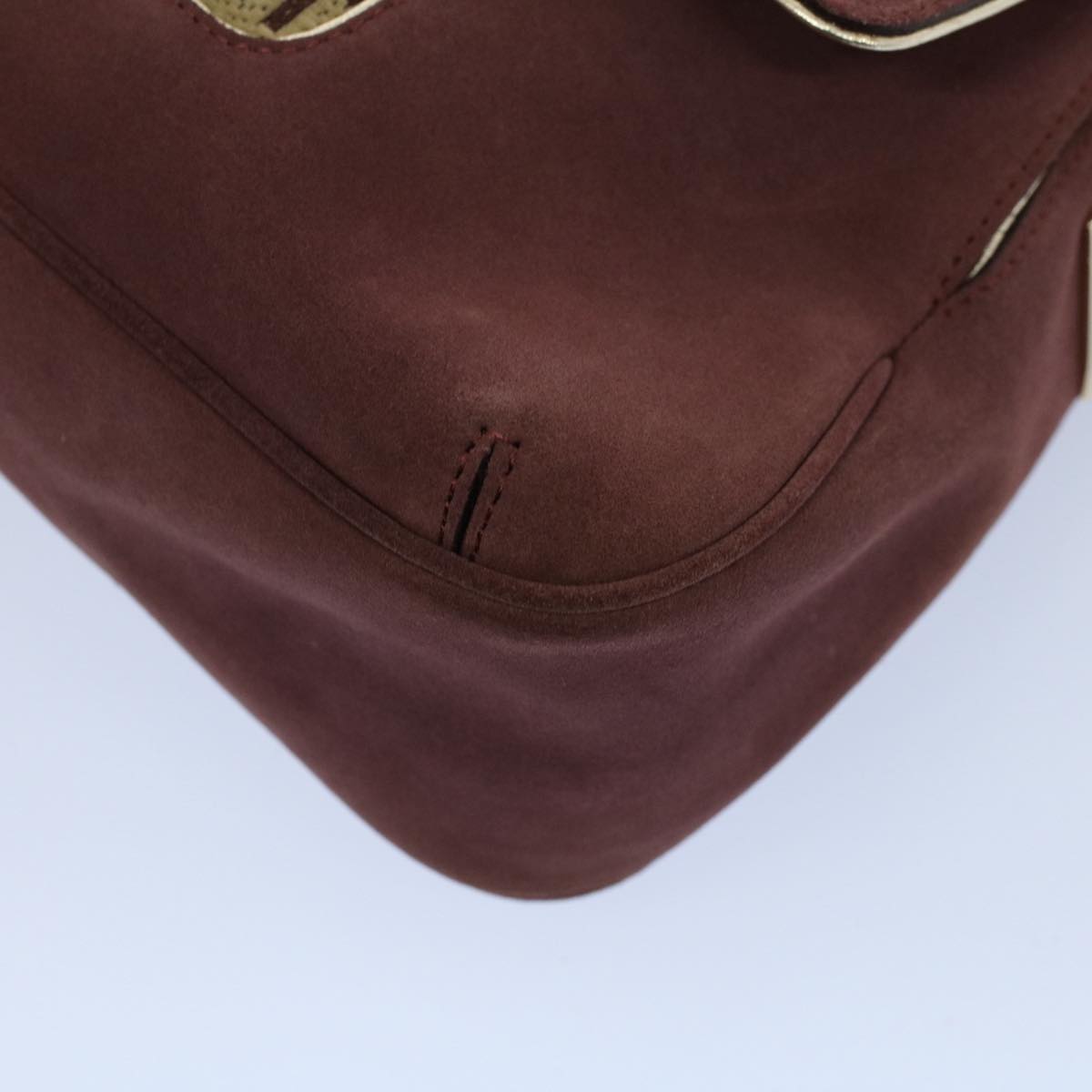 FENDI Zucchino Canvas Chain Shoulder Bag Beige yk8513