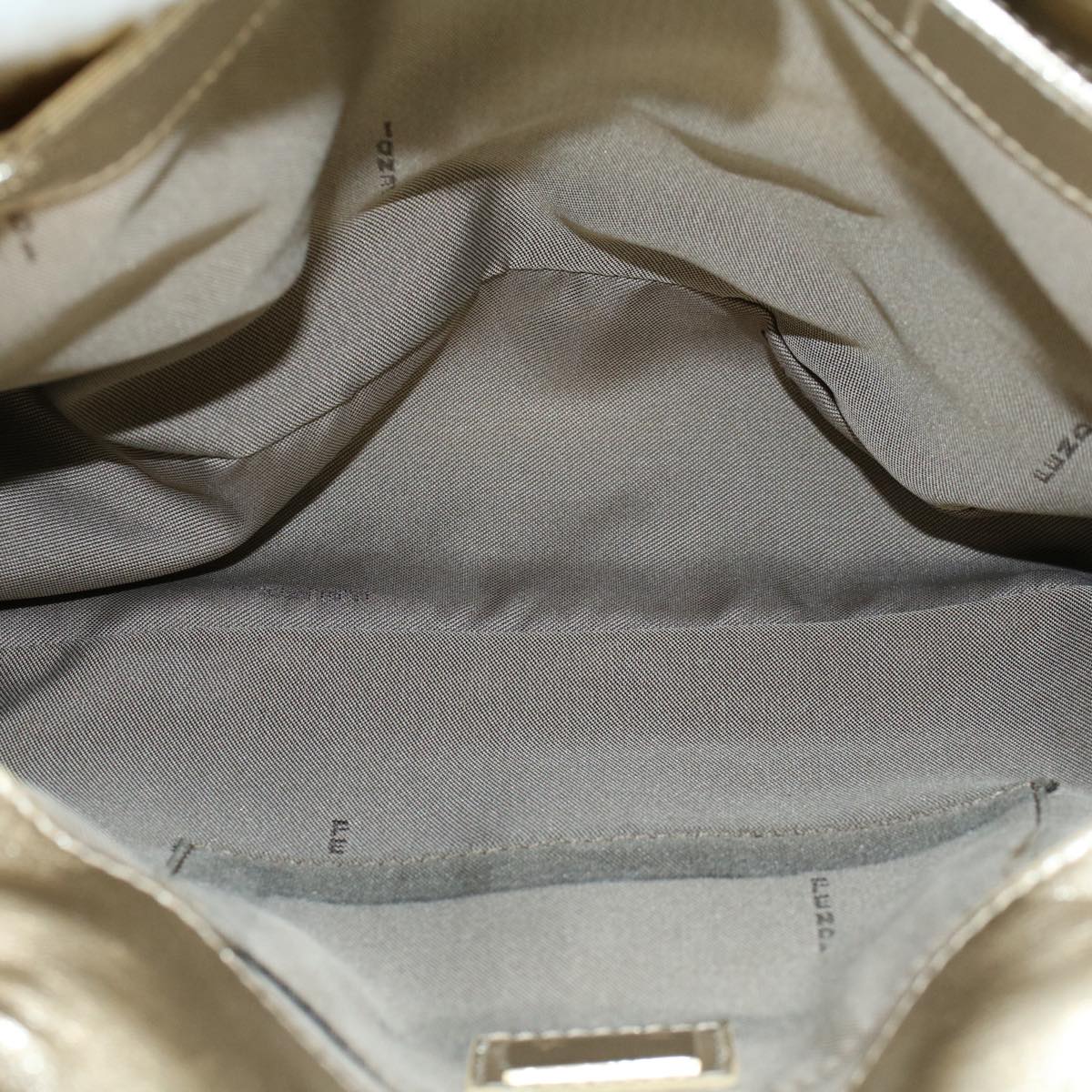 FENDI Zucchino Canvas Chain Shoulder Bag Beige yk8513