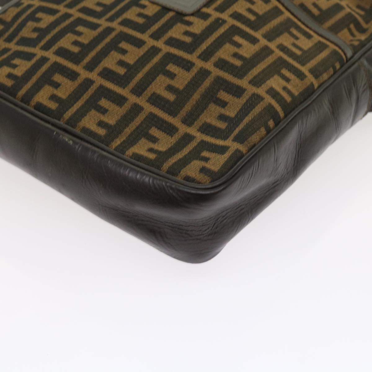 FENDI Zucca Canvas Shoulder Bag Vintage Brown yk8520