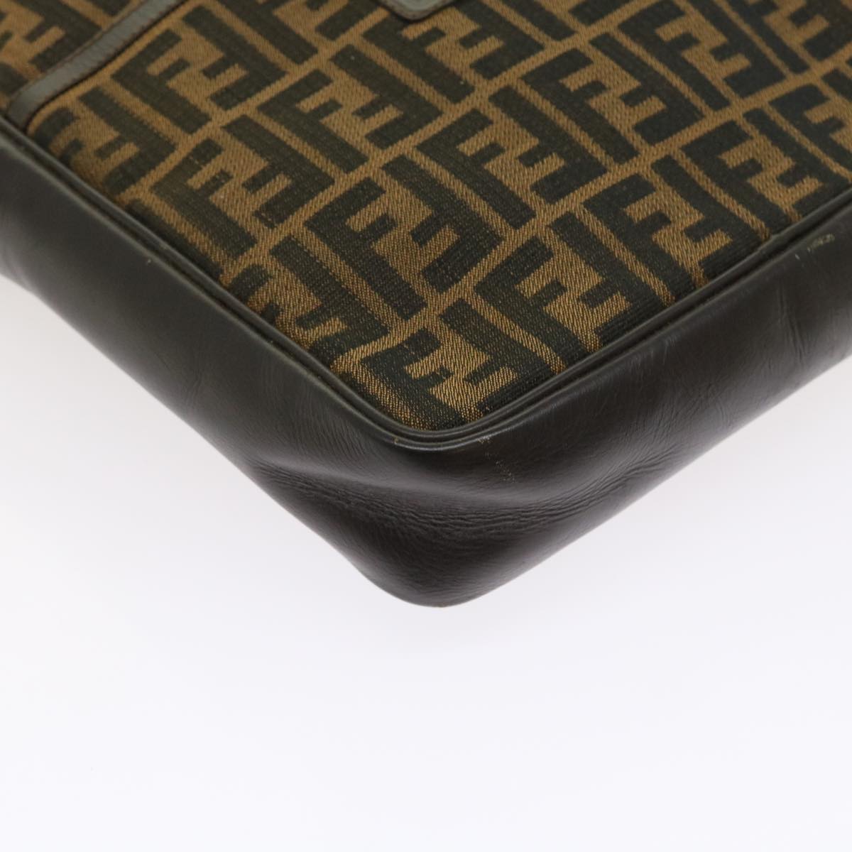 FENDI Zucca Canvas Shoulder Bag Vintage Brown yk8520