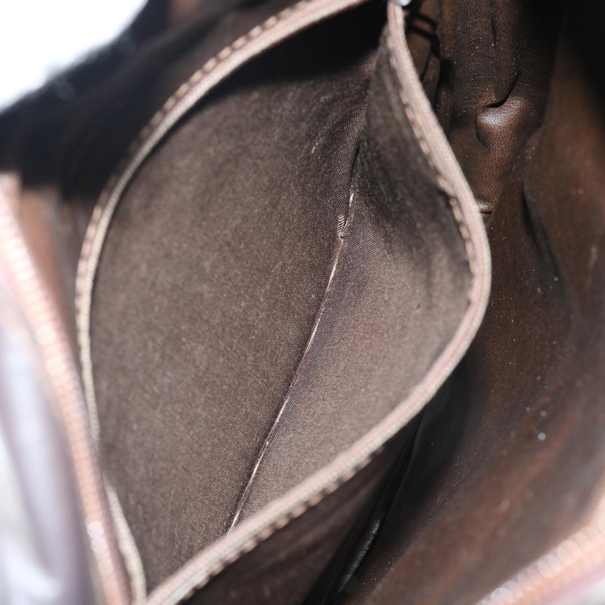 FENDI Zucca Canvas Shoulder Bag Vintage Brown yk8520