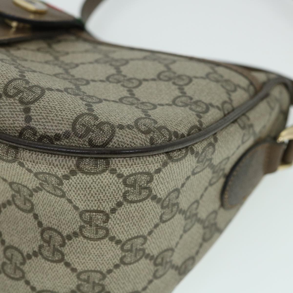 GUCCI GG Canvas Web Sherry Line Shoulder Bag Beige Red 14 02 032 yk8526