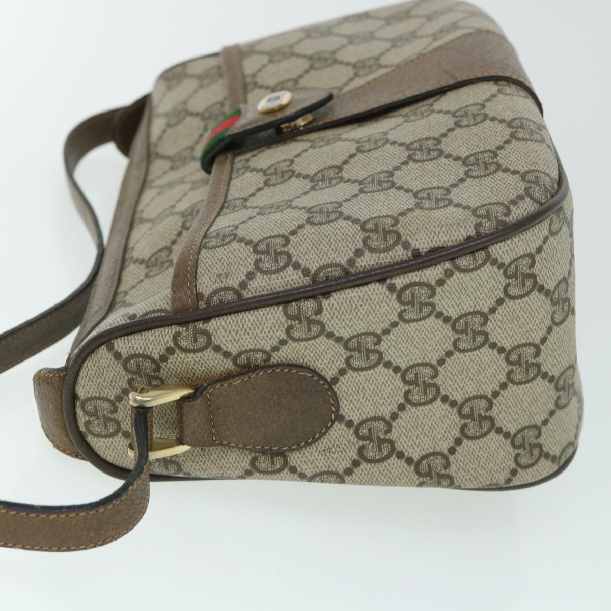 GUCCI GG Canvas Web Sherry Line Shoulder Bag Beige Red 14 02 032 yk8526