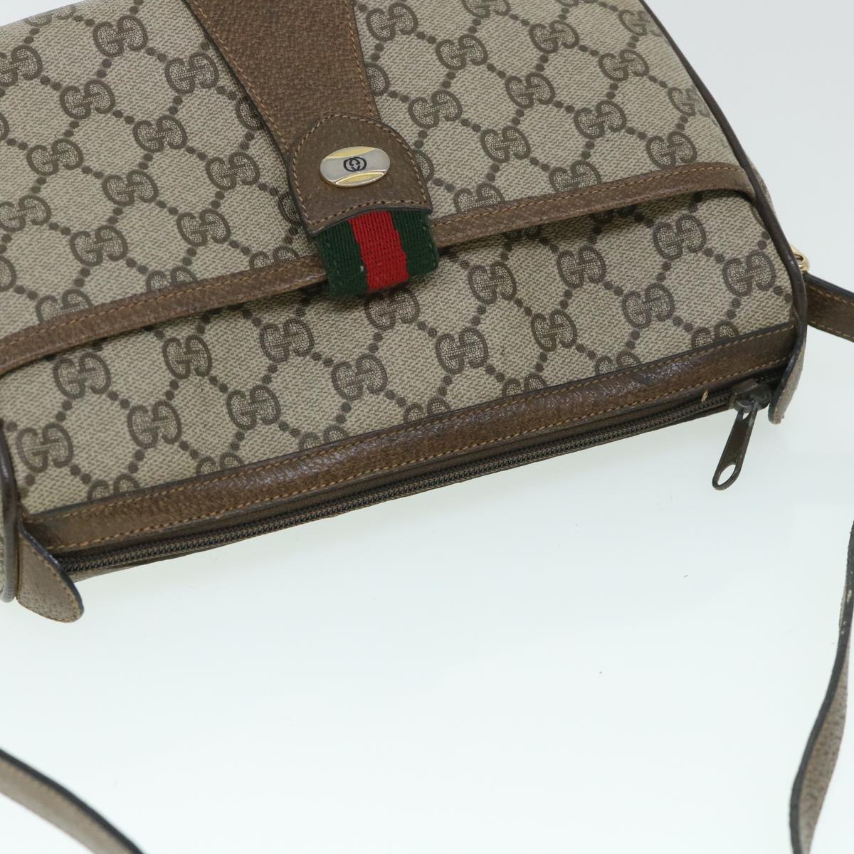 GUCCI GG Canvas Web Sherry Line Shoulder Bag Beige Red 14 02 032 yk8526