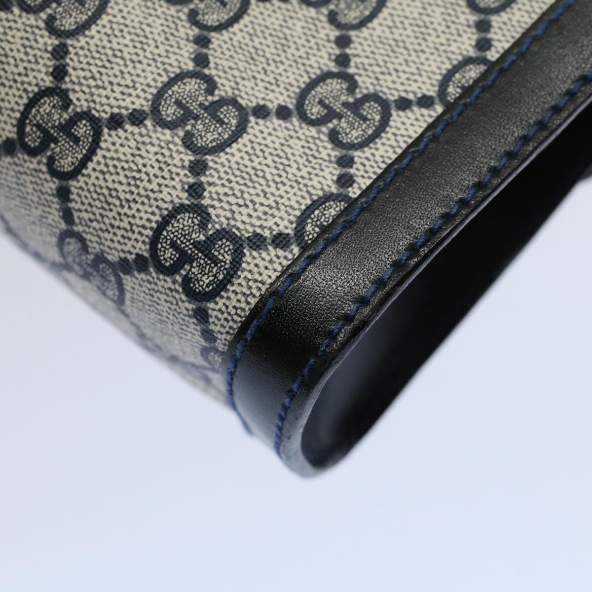GUCCI GG Canvas Sherry Line Clutch Bag Red Navy gray 67.014.3087 yk8536