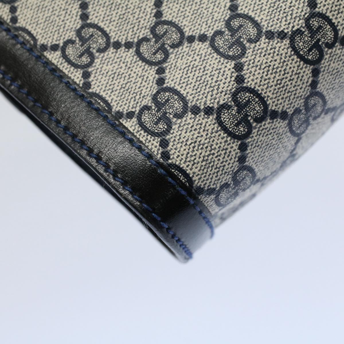 GUCCI GG Canvas Sherry Line Clutch Bag Red Navy gray 67.014.3087 yk8536