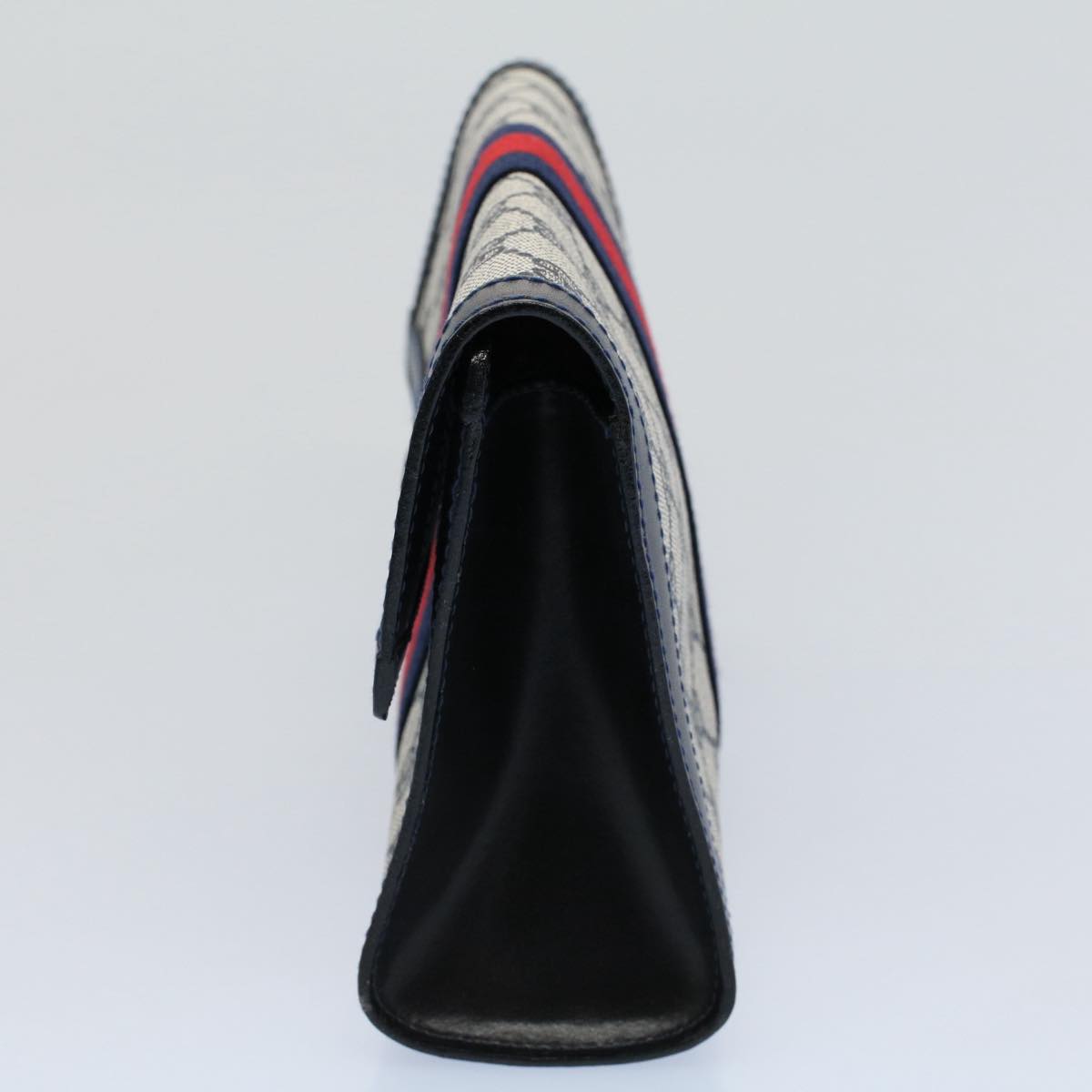 GUCCI GG Canvas Sherry Line Clutch Bag Red Navy gray 67.014.3087 yk8536