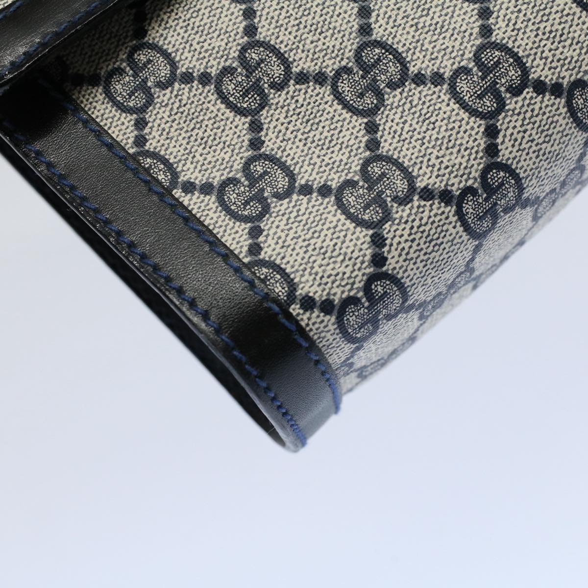 GUCCI GG Canvas Sherry Line Clutch Bag Red Navy gray 67.014.3087 yk8536