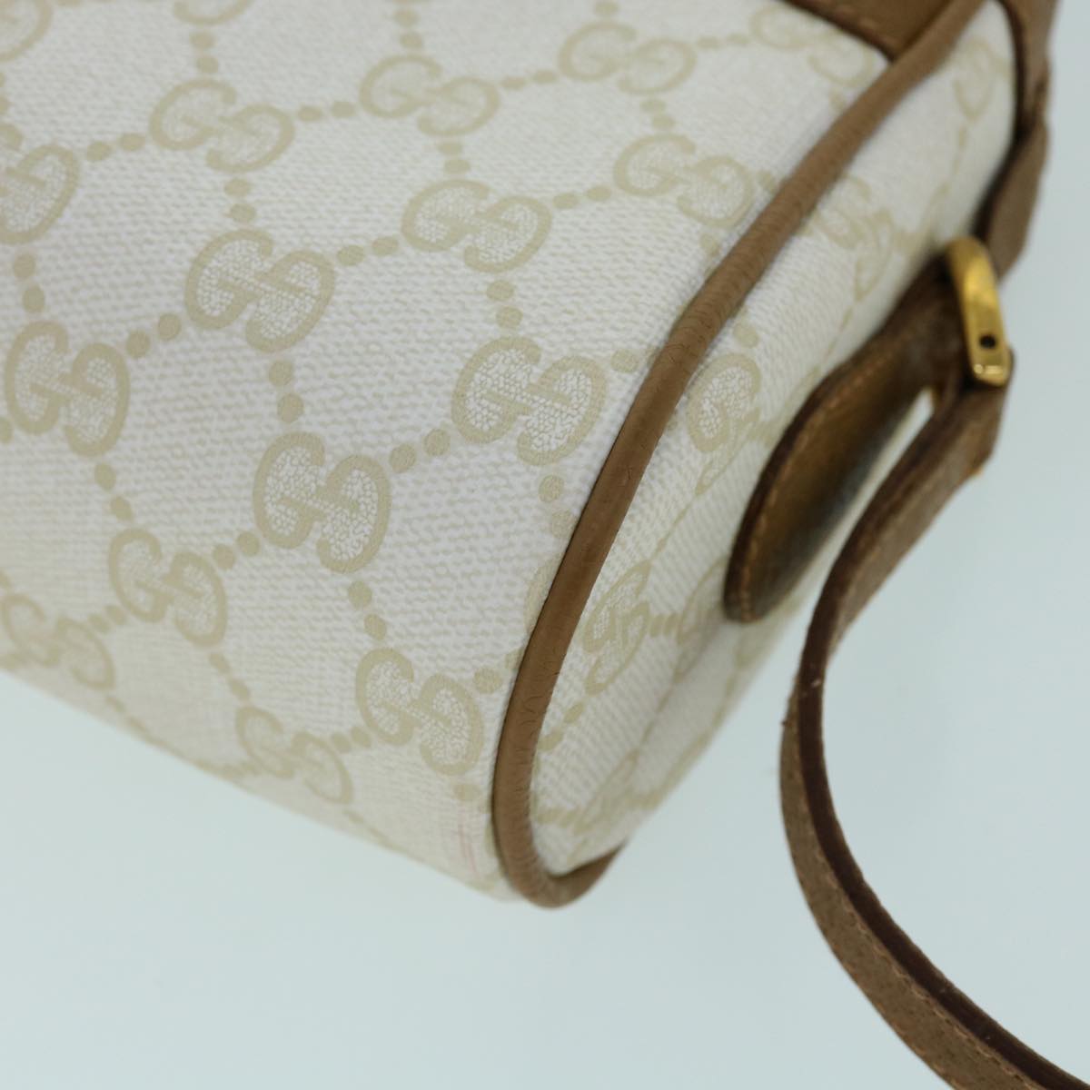 GUCCI GG Canvas Shoulder Bag PVC Leather Beige 119.02.087 yk8537