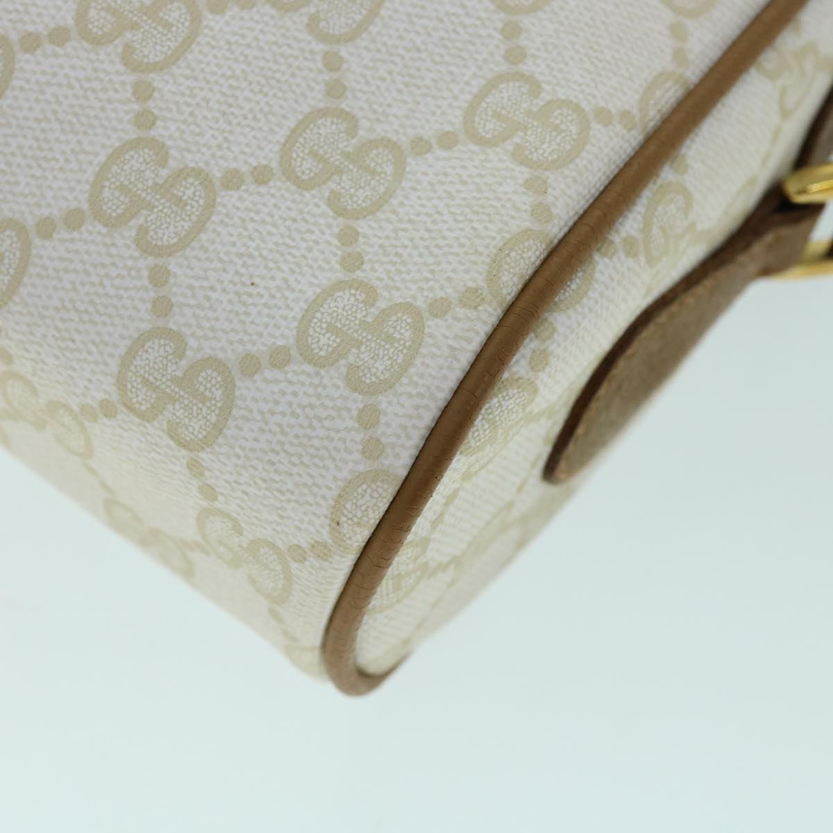 GUCCI GG Canvas Shoulder Bag PVC Leather Beige 119.02.087 yk8537