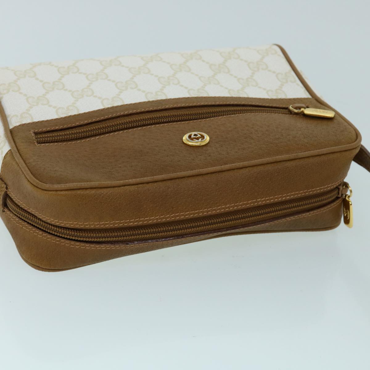 GUCCI GG Canvas Shoulder Bag PVC Leather Beige 119.02.087 yk8537