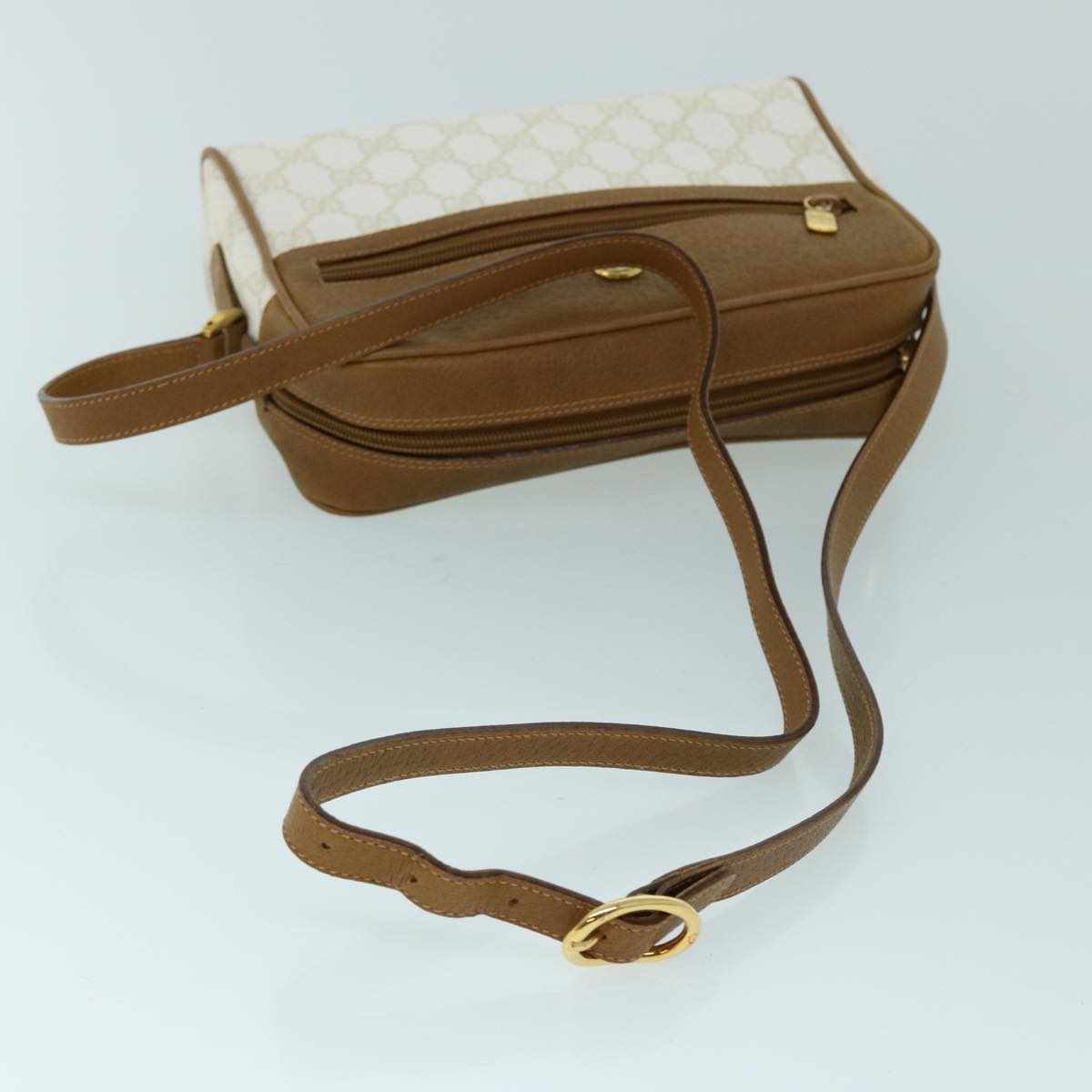GUCCI GG Canvas Shoulder Bag PVC Leather Beige 119.02.087 yk8537