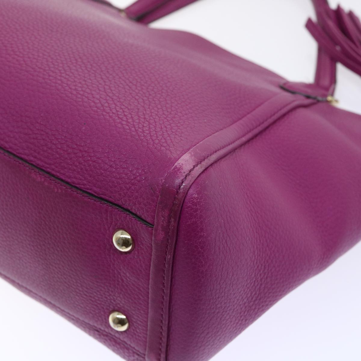 GUCCI Soho Hand Bag Leather 2way Purple 369176 yk8543