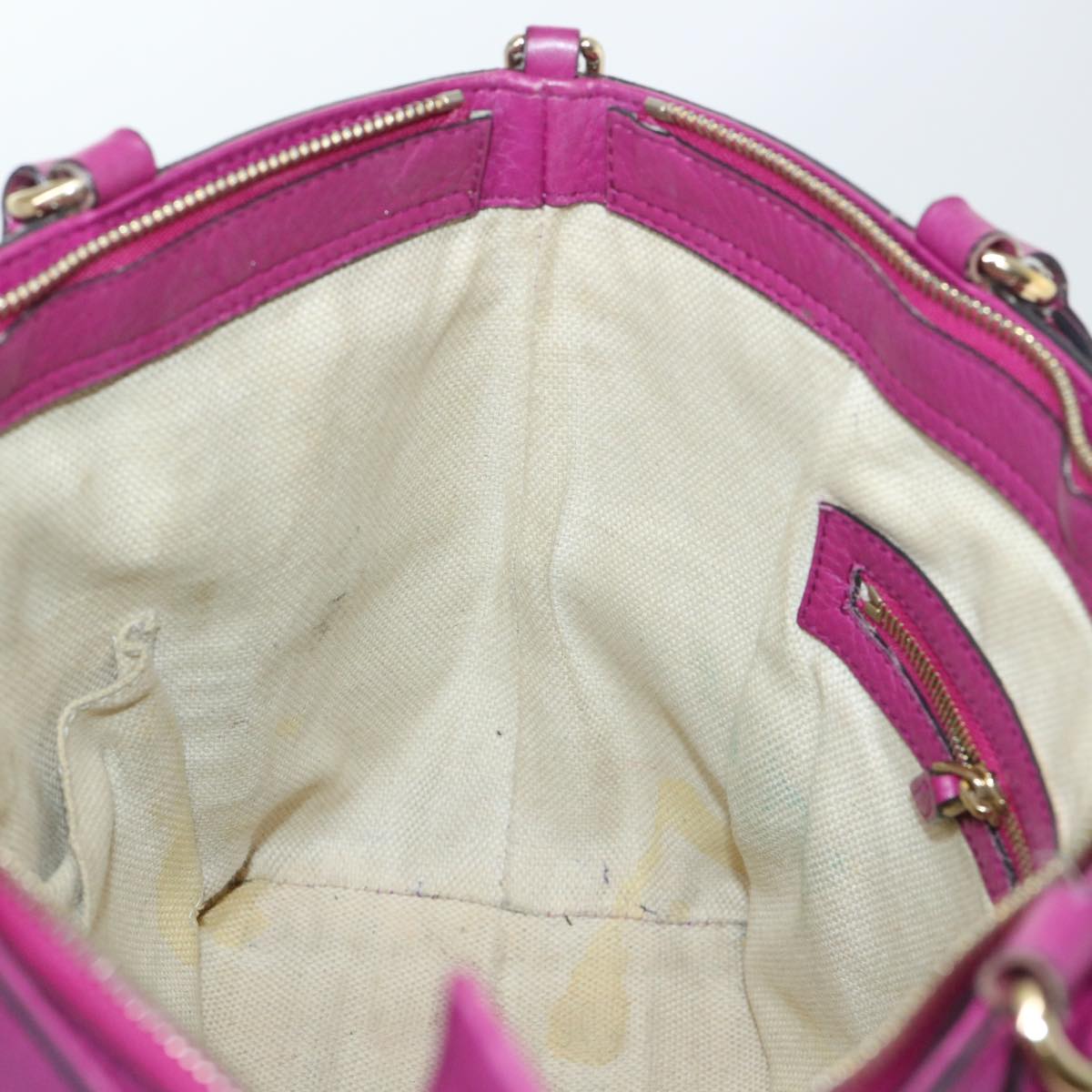 GUCCI Soho Hand Bag Leather 2way Purple 369176 yk8543
