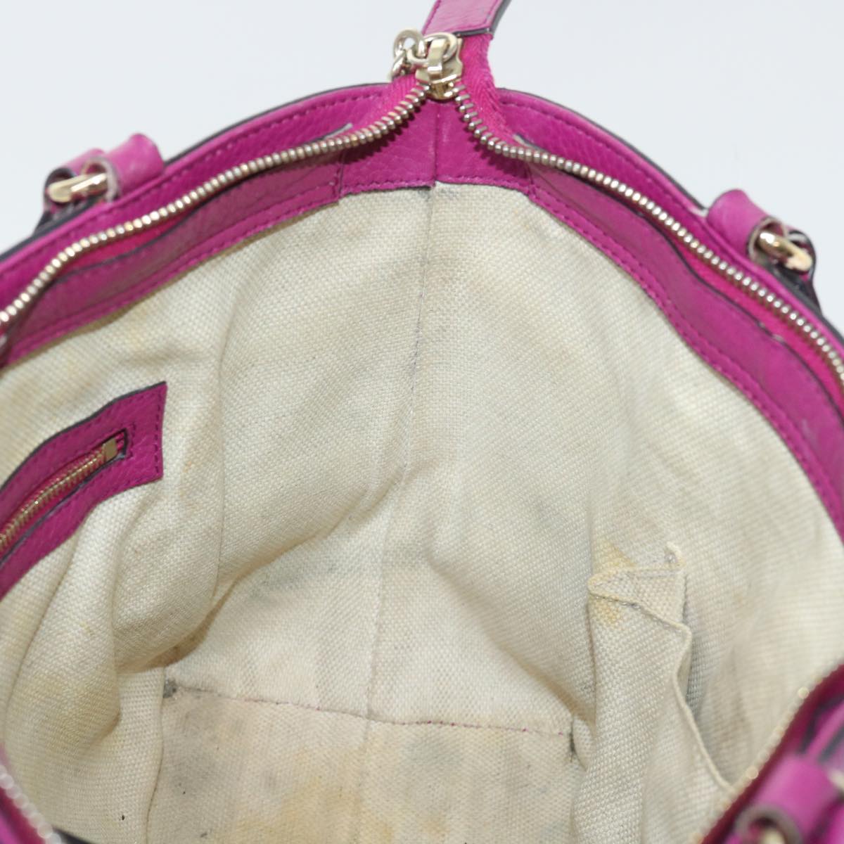 GUCCI Soho Hand Bag Leather 2way Purple 369176 yk8543