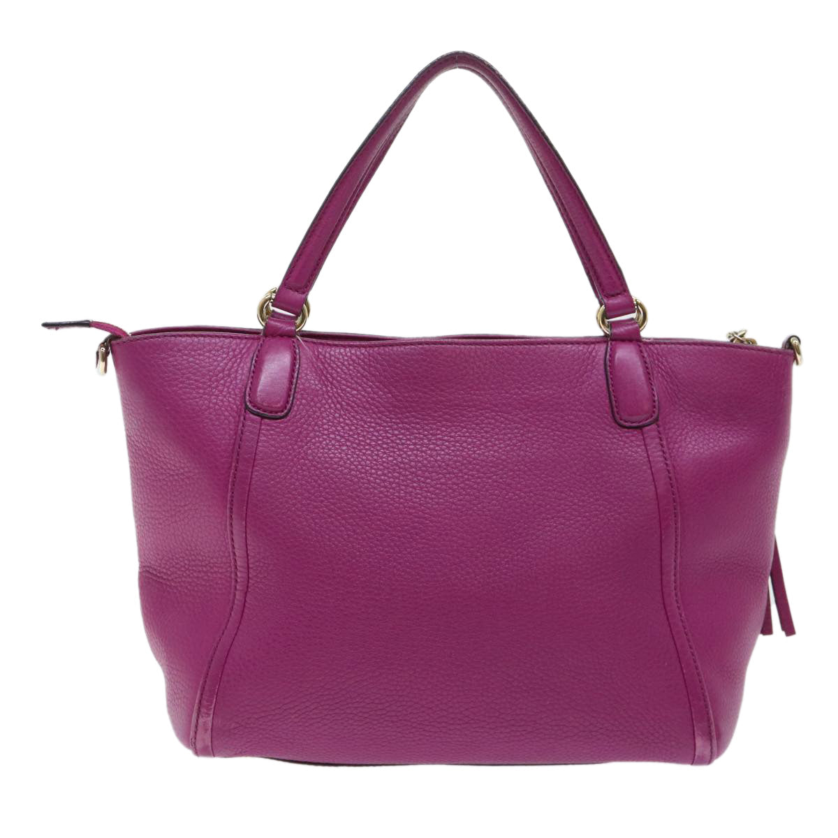 GUCCI Soho Hand Bag Leather 2way Purple 369176 yk8543