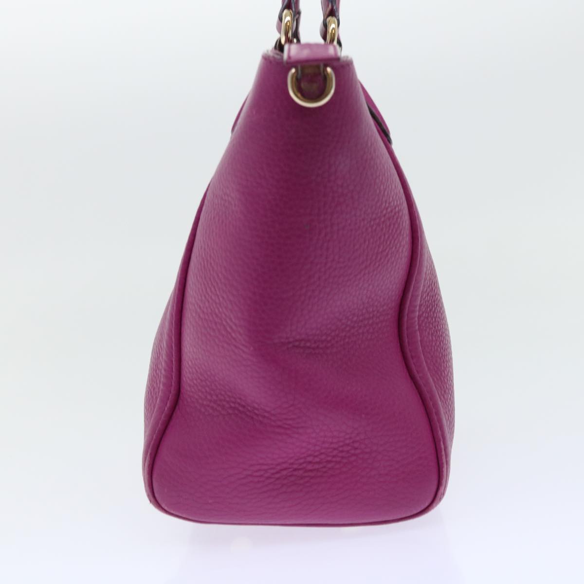 GUCCI Soho Hand Bag Leather 2way Purple 369176 yk8543