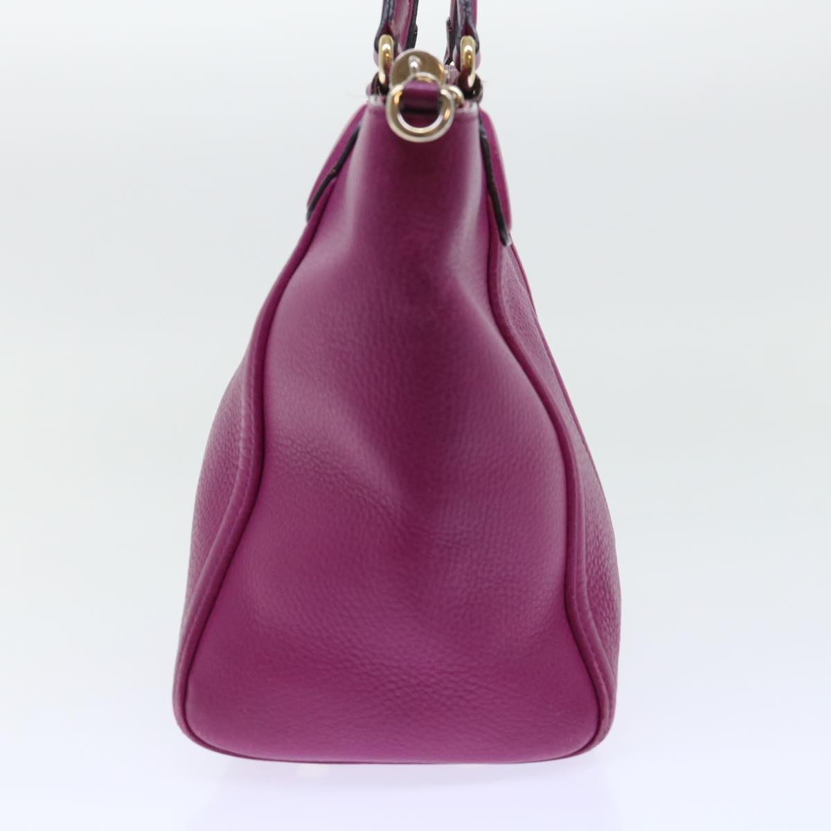 GUCCI Soho Hand Bag Leather 2way Purple 369176 yk8543