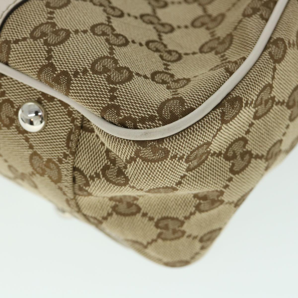 GUCCI GG Canvas GG Twins Tote Bag Leather Beige 232957 yk8548