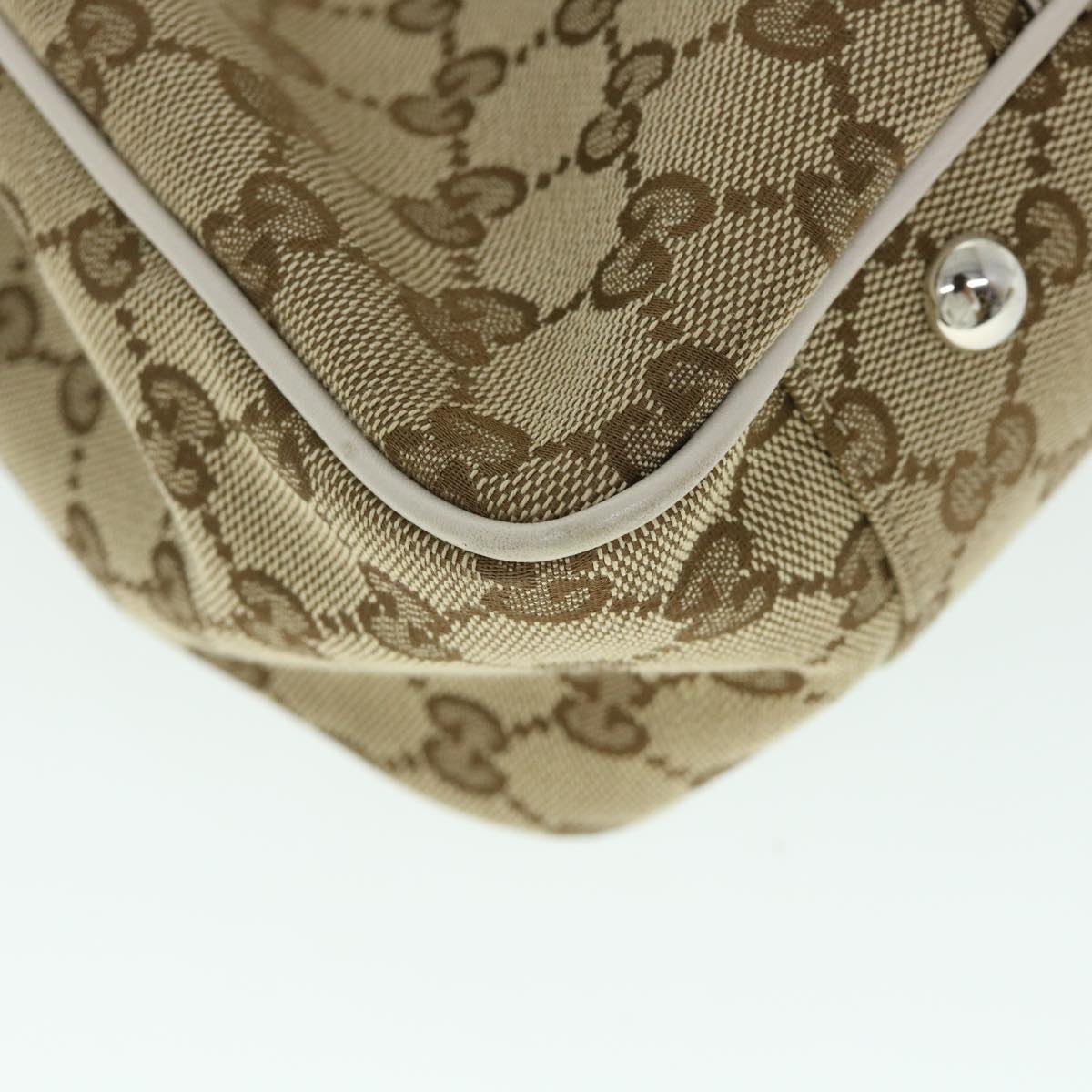 GUCCI GG Canvas GG Twins Tote Bag Leather Beige 232957 yk8548