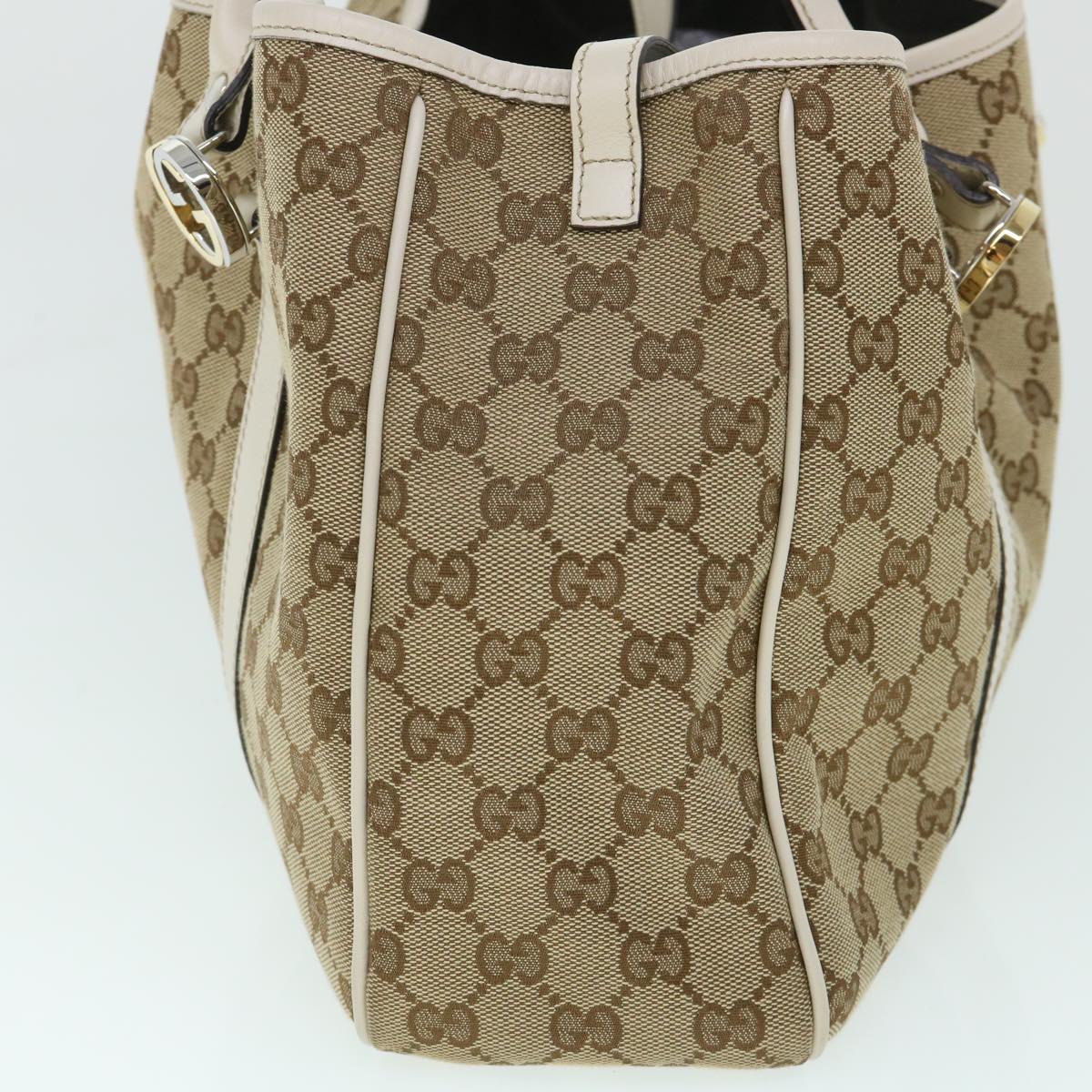 GUCCI GG Canvas GG Twins Tote Bag Leather Beige 232957 yk8548