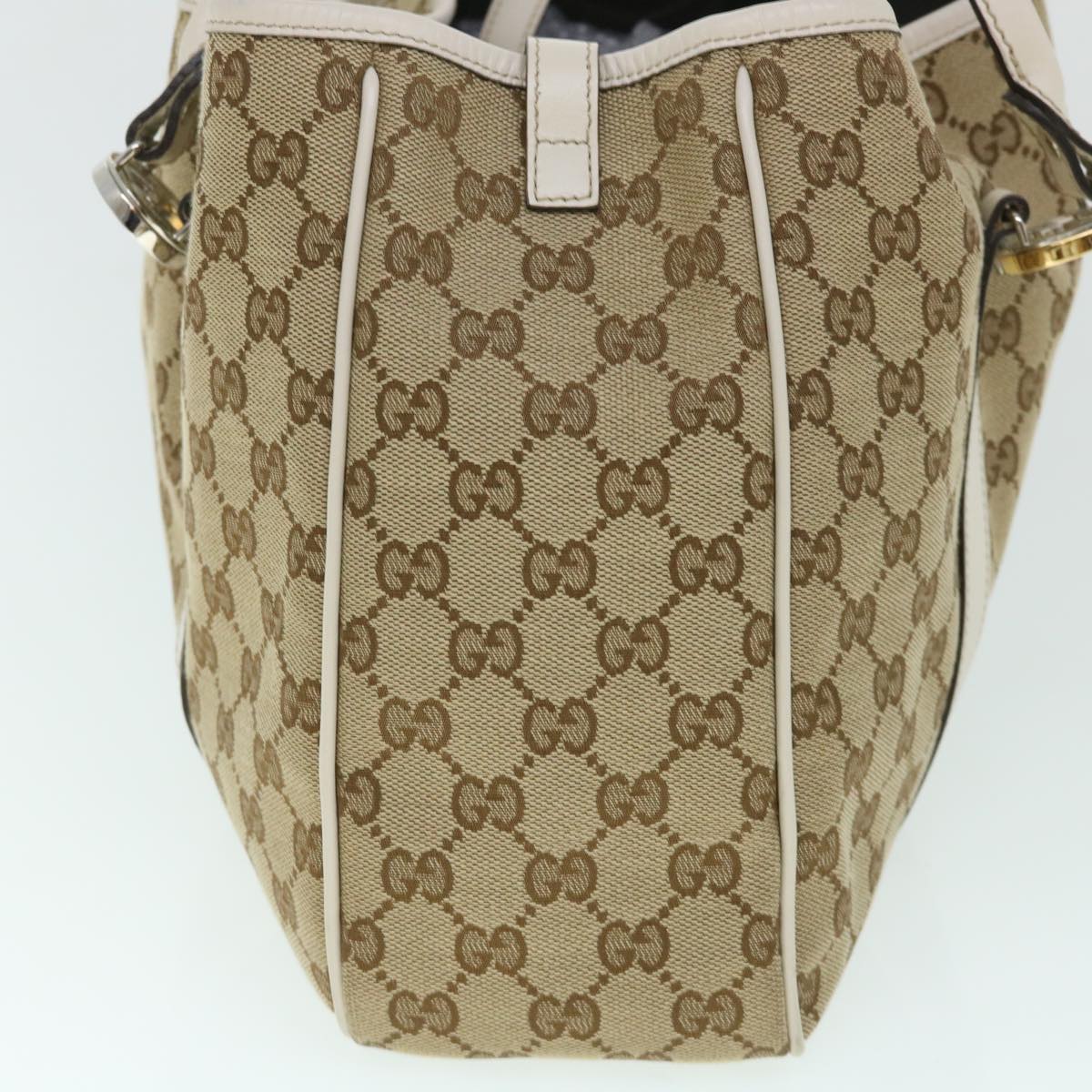 GUCCI GG Canvas GG Twins Tote Bag Leather Beige 232957 yk8548