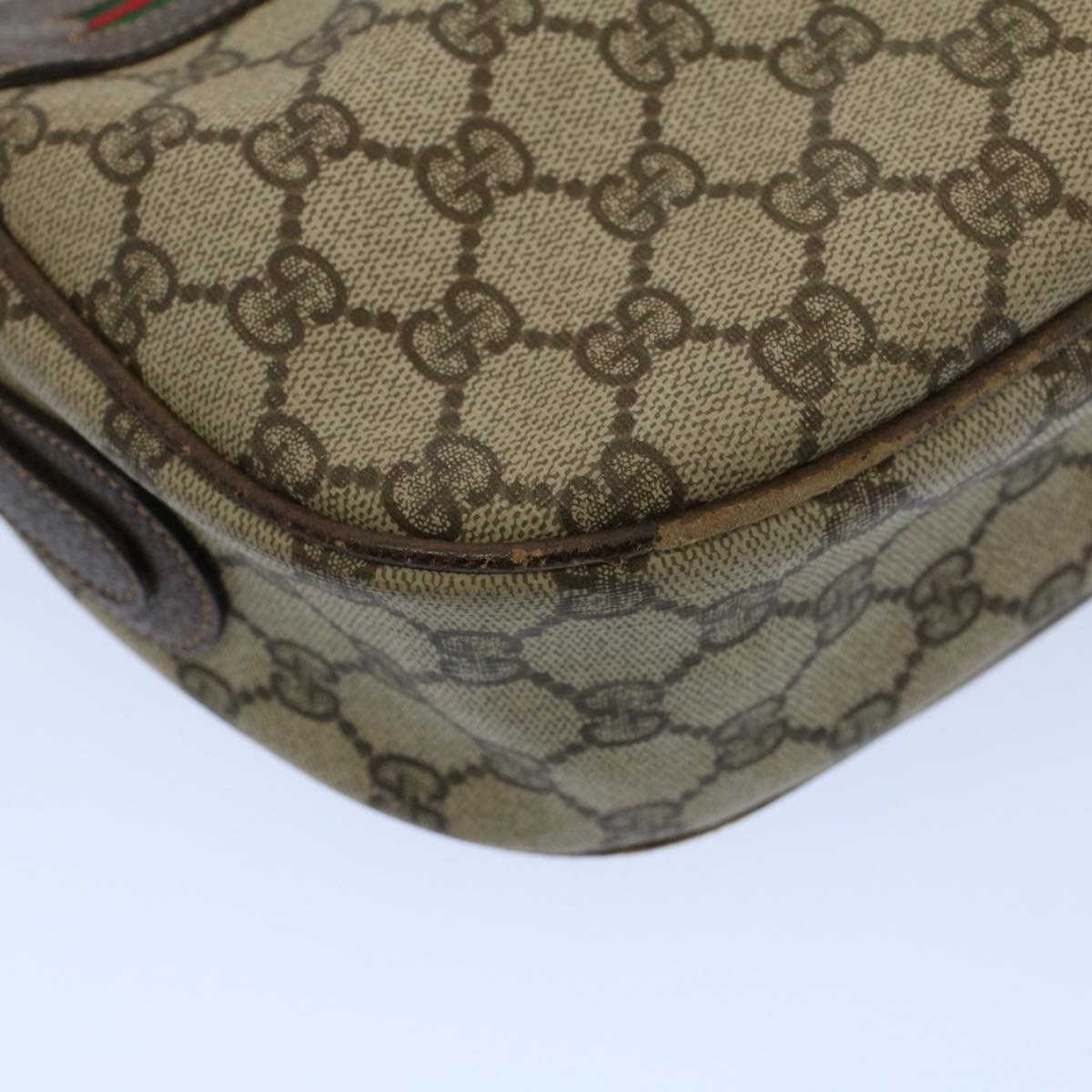 GUCCI GG Canvas Web Sherry Line Shoulder Bag Beige Red 001 115 0918 yk8549