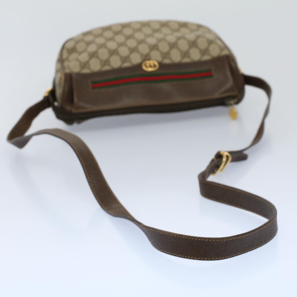GUCCI GG Canvas Web Sherry Line Shoulder Bag Beige Red 001 115 0918 yk8549