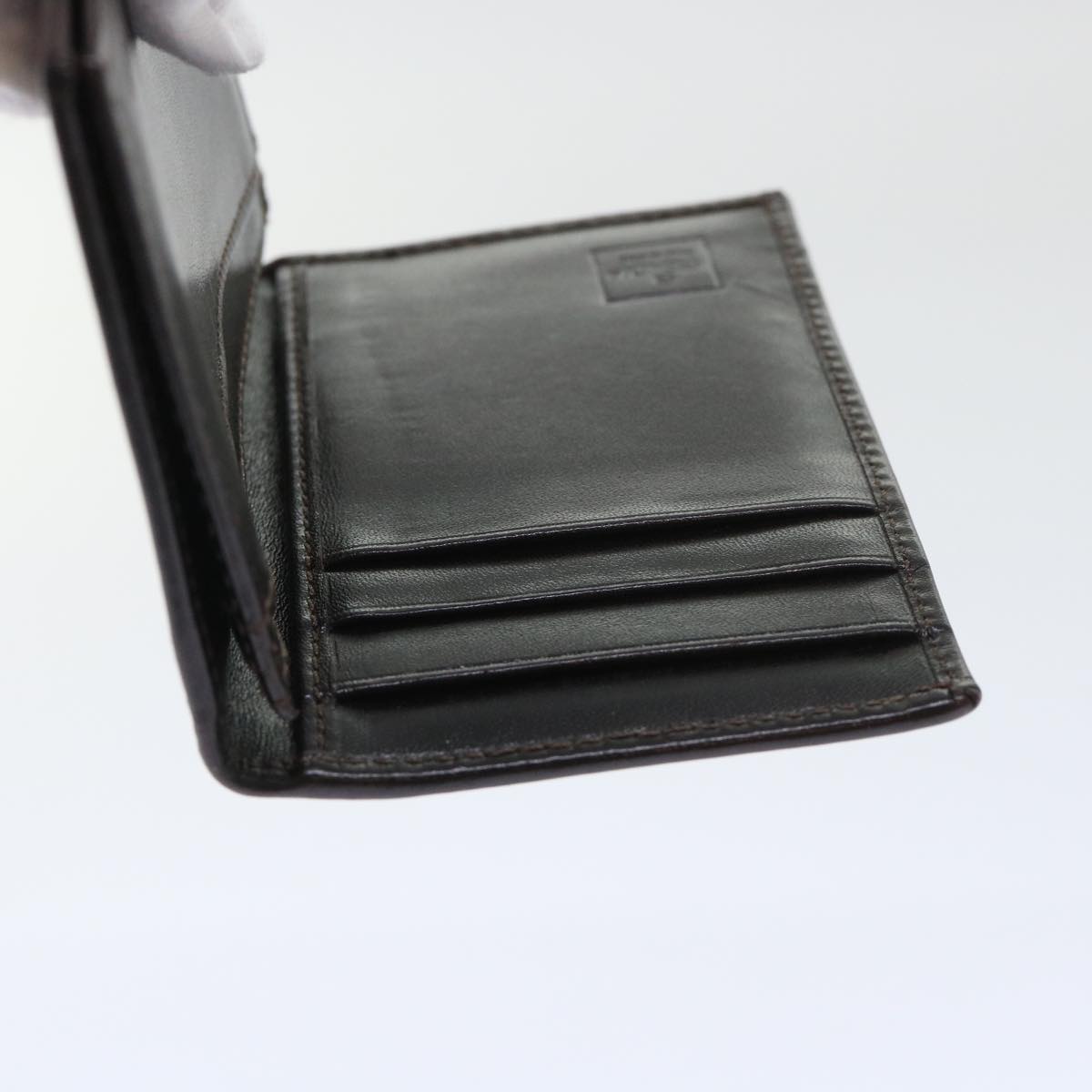 FENDI Zucca Canvas Card Case Black Brown yk8552