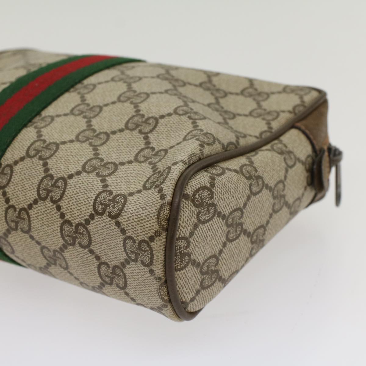 GUCCI GG Canvas Web Sherry Line Clutch Bag Beige Red Green 63.01.012 yk8564