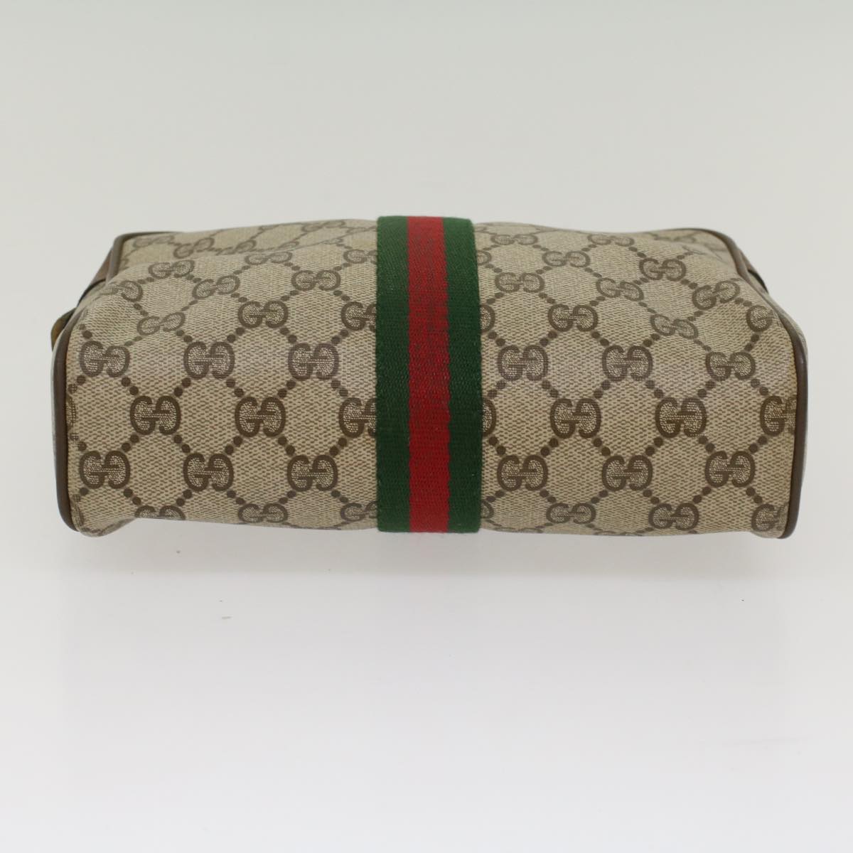 GUCCI GG Canvas Web Sherry Line Clutch Bag Beige Red Green 63.01.012 yk8564