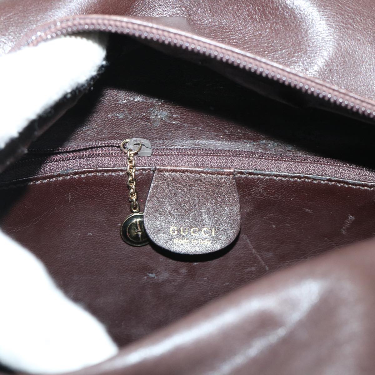 GUCCI Bamboo Hand Bag Leather Brown 000.0166.0580 yk8566