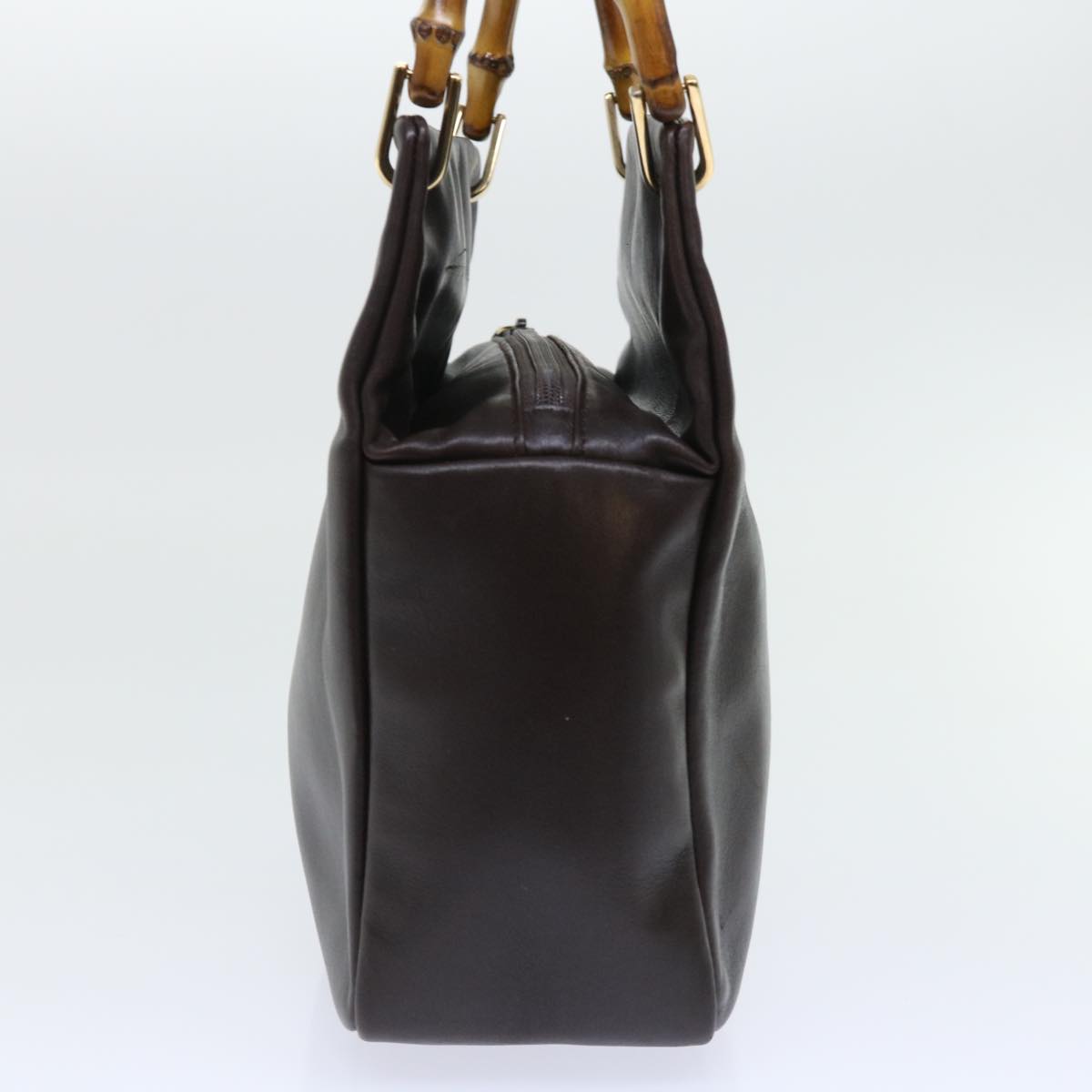GUCCI Bamboo Hand Bag Leather Brown 000.0166.0580 yk8566