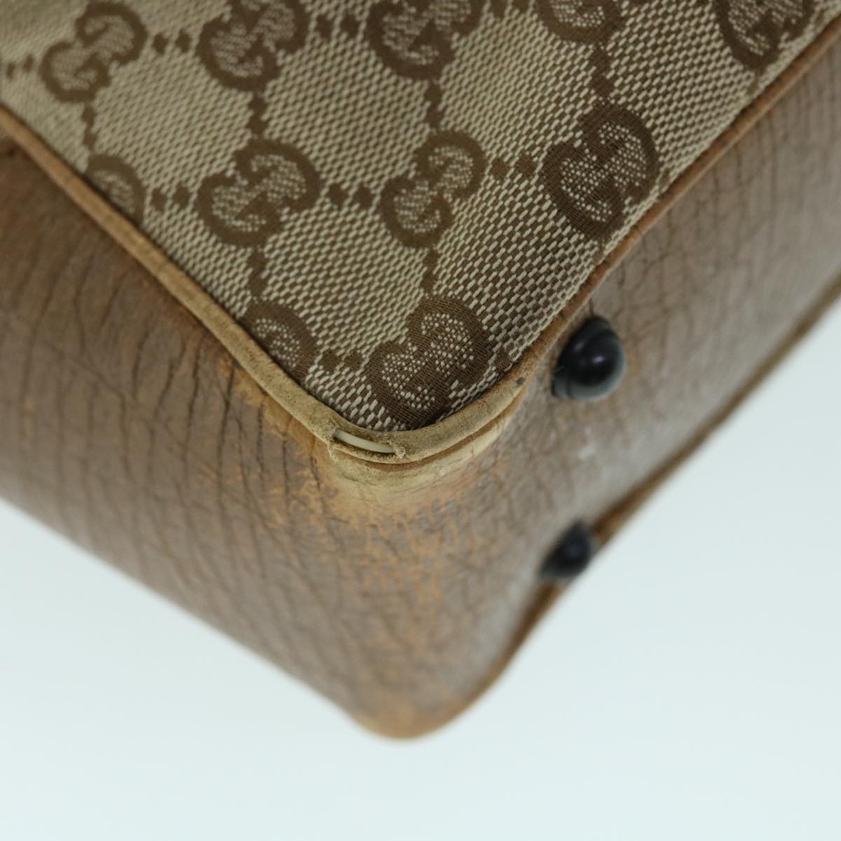 GUCCI GG Canvas Bamboo Hand Bag Beige 112530 yk8569